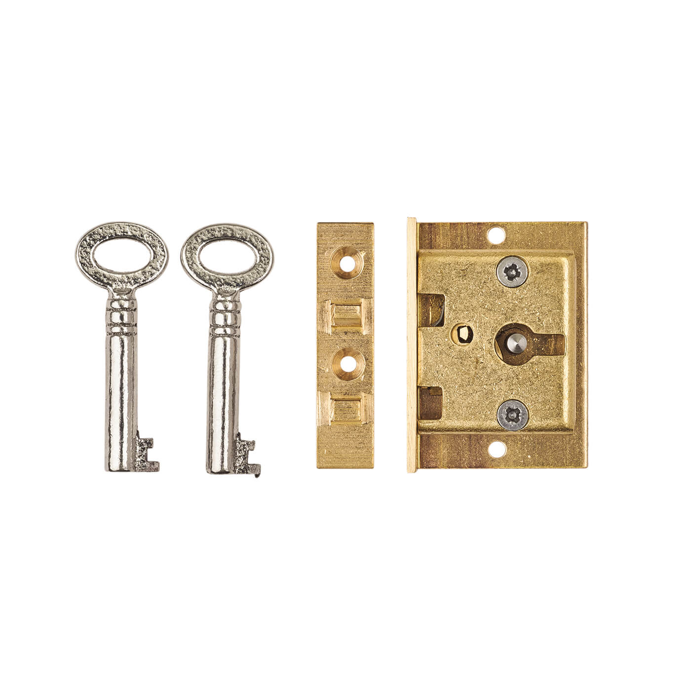 Cut Box Lock - 38 x 32mm - Polished Brass - view 2