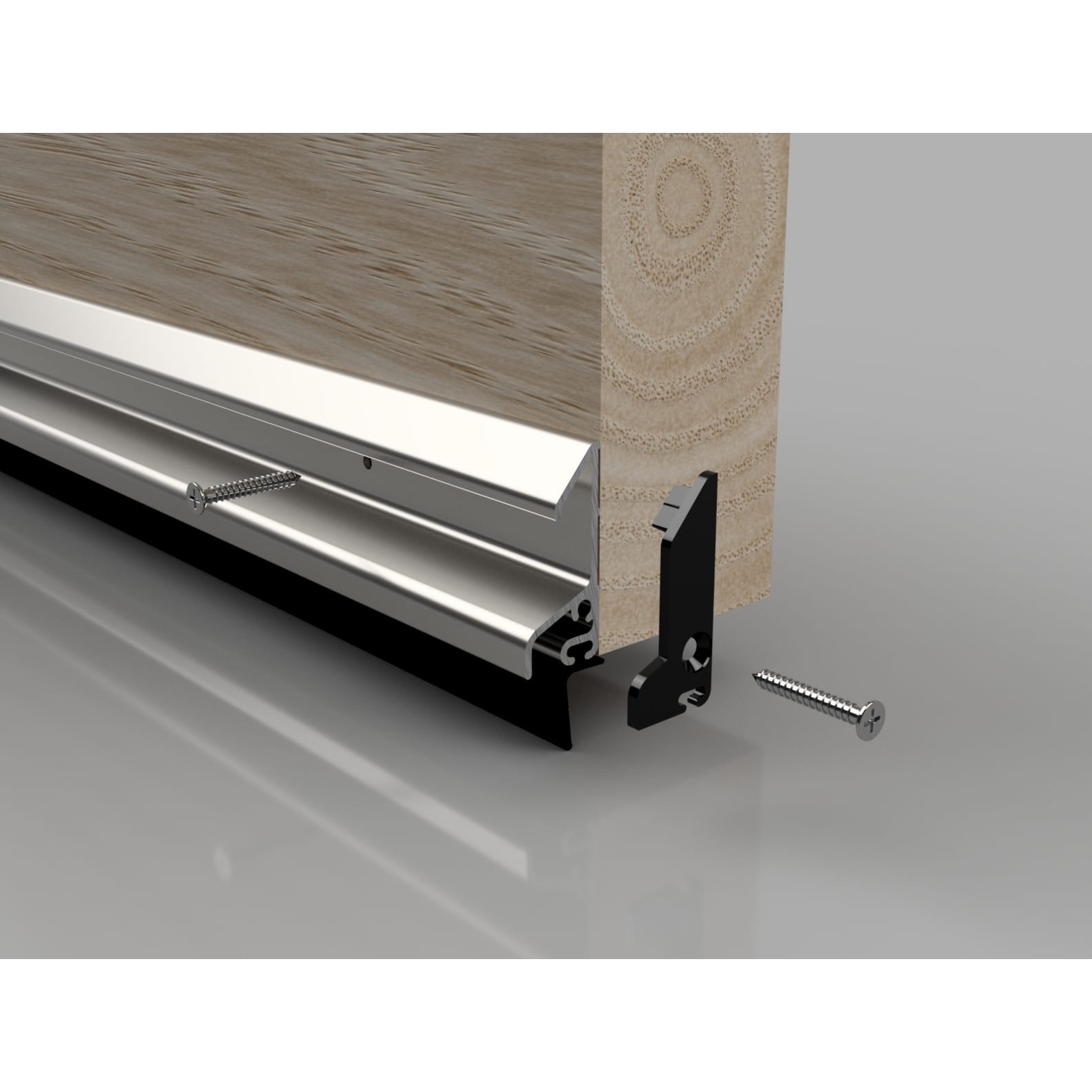 XRD Rain Deflector with Rubber Seal - 914mm Length - Inward/Outward Opening - Mill Silver - view 2