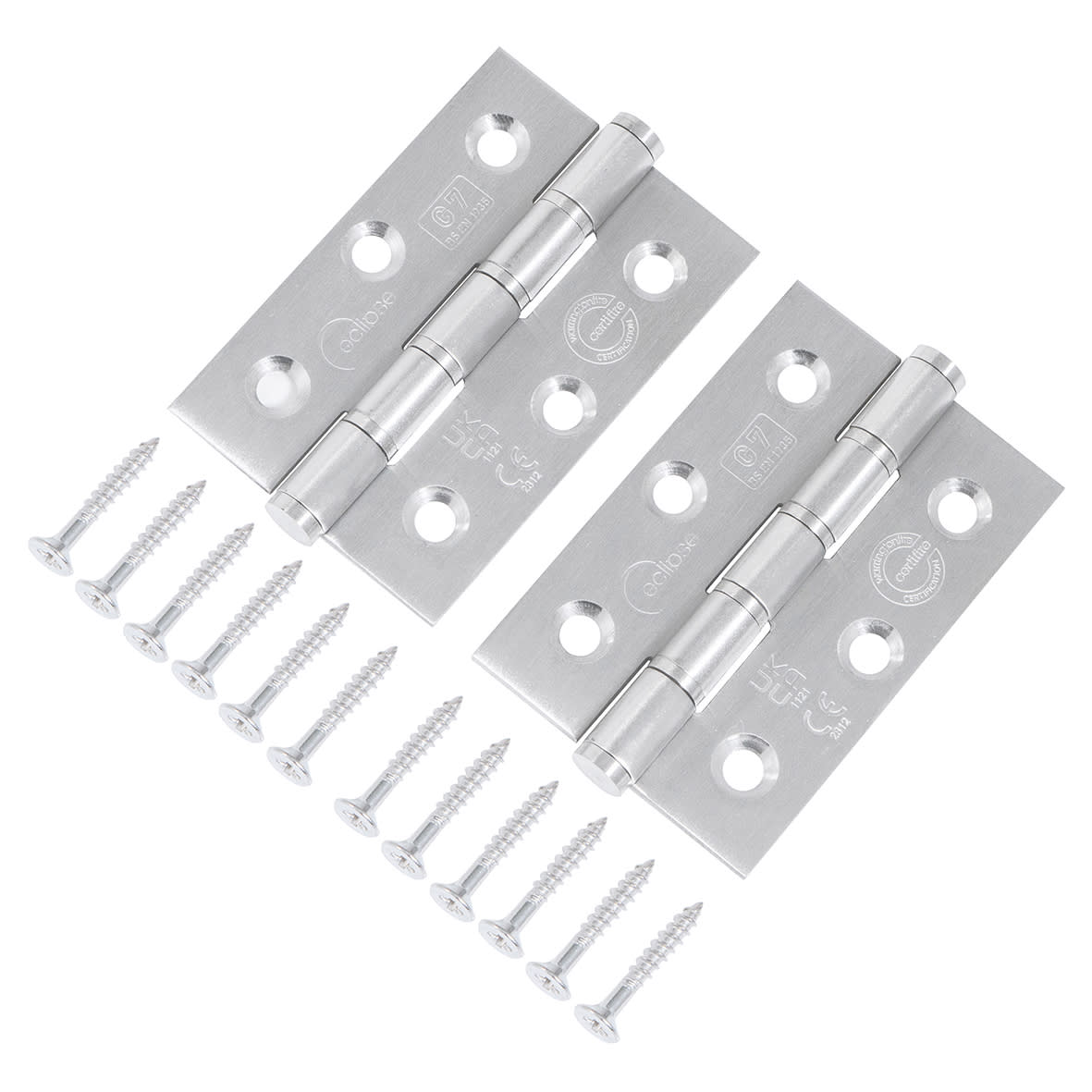 Slim Knuckle Grade 7 Washered Butt Fire Door Hinge - 76 x 51 x 2mm - Satin Stainless - Pair - view 2