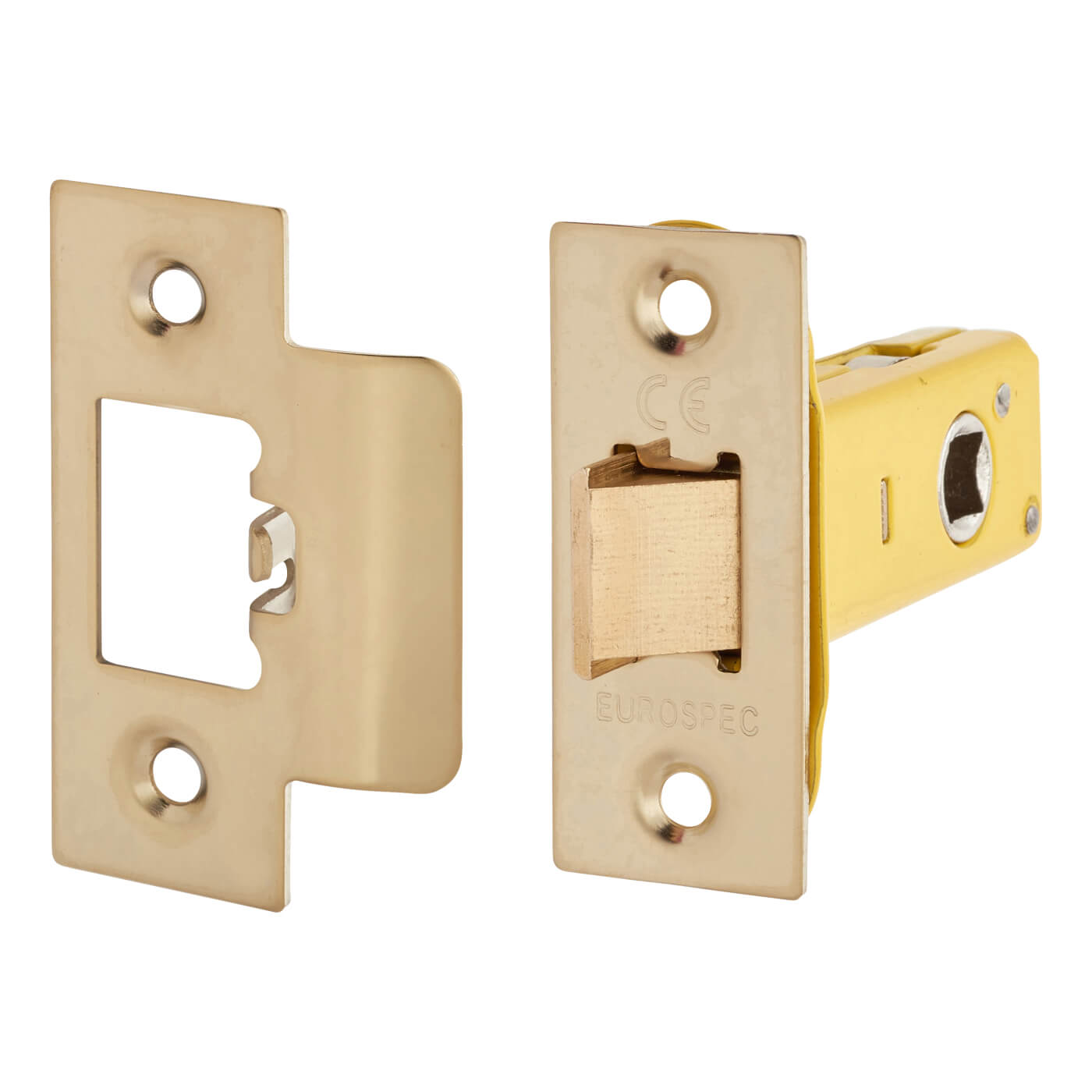 Heavy Duty Tubular Latch - 65mm Case - 44mm Backset - Square - PVD Brass - view 2