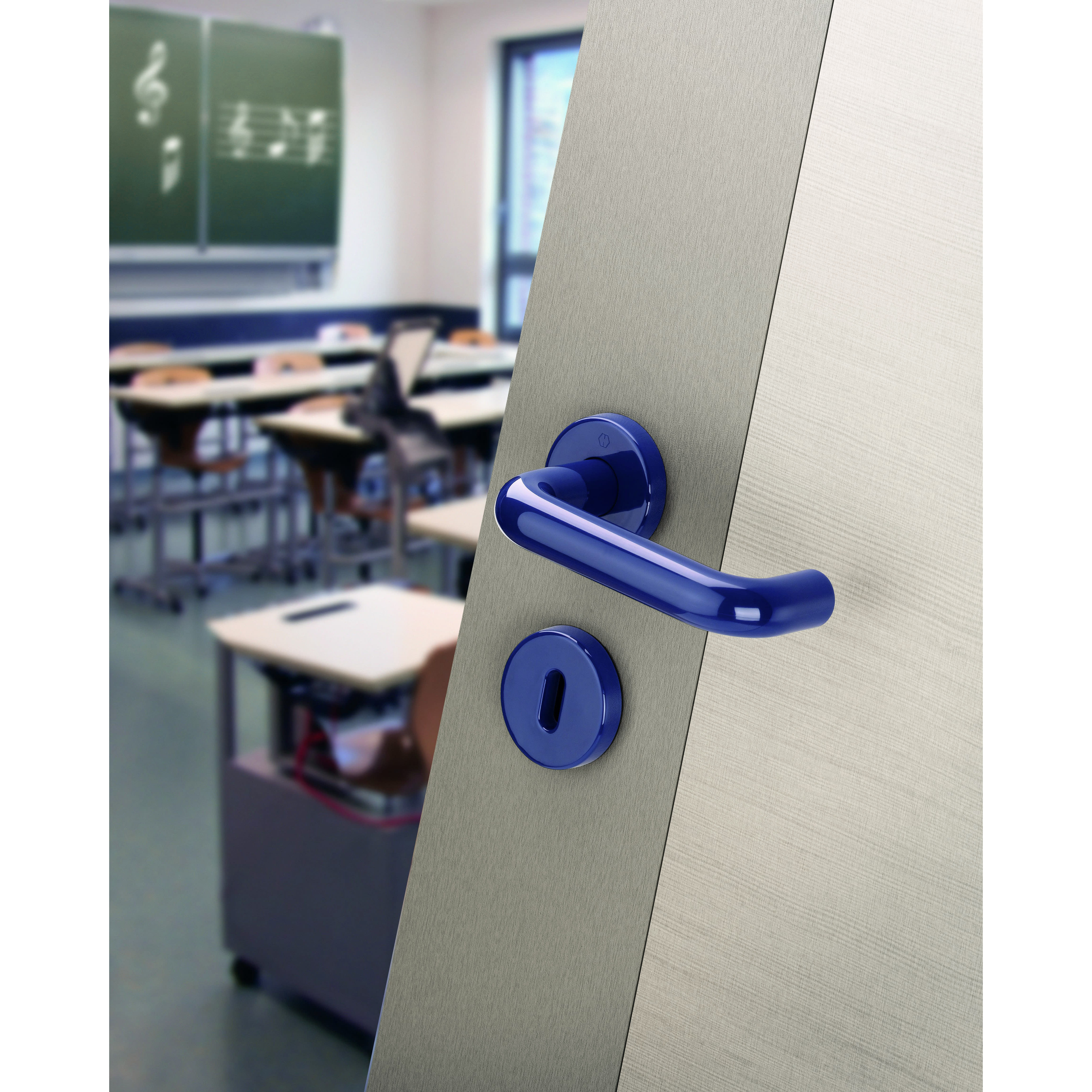 Nylon Escutcheon - 52mm Diameter - Keyhole - Cobalt Blue - Pair - view 3