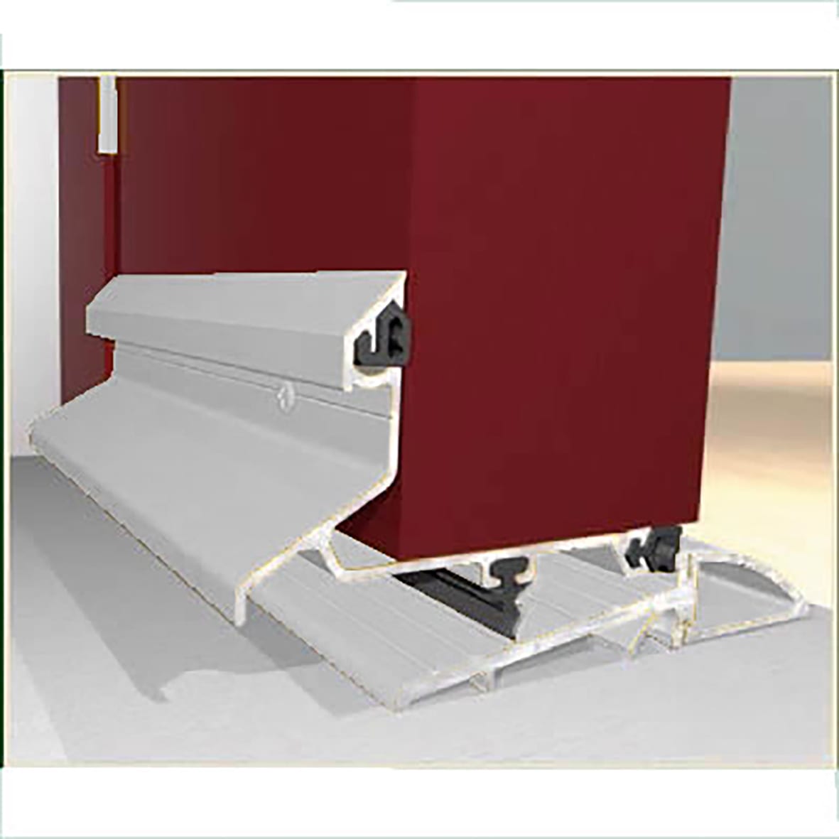 Threshold & Weatherbar Kit - 914mm Length - Outward Opening Doors - Mill Aluminium - view 2