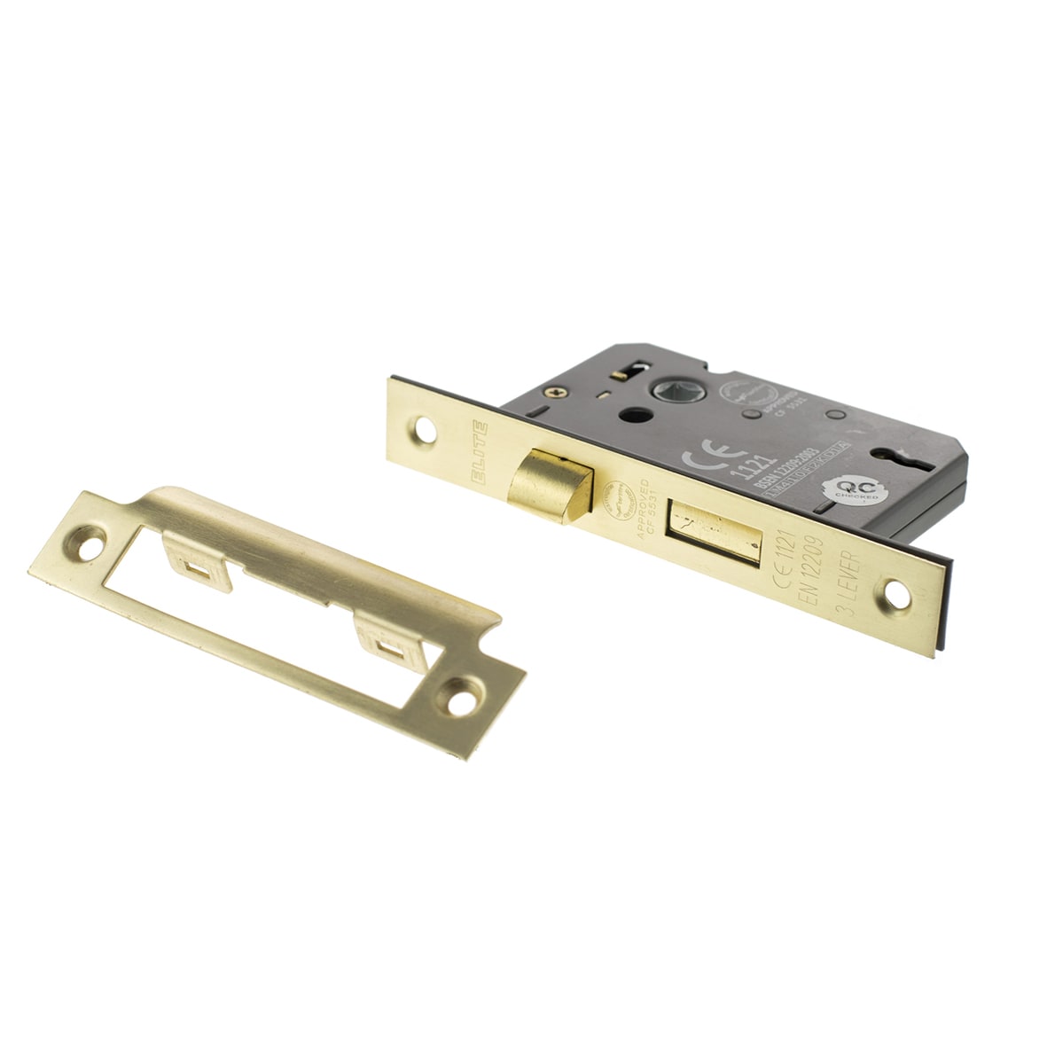 Bolt Through 3 Lever Sashlock - 65mm Case - 44mm Backset - Satin Brass - view 2