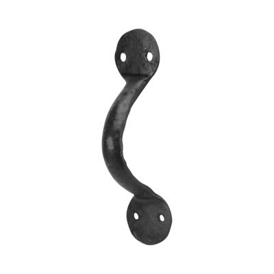 Blacksmith Bow Cabinet Pull Handle - 80mm Centres - Antique Black Iron - view 2