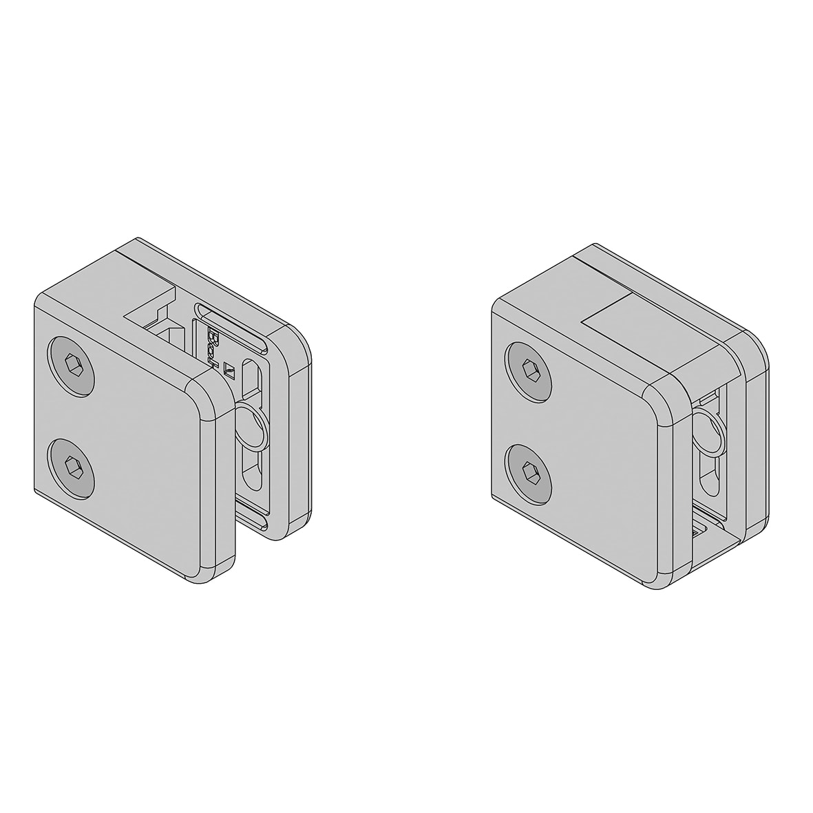 Square Balustrade Clamp - 45 x 45mm - 316 Grade Brushed Stainless Steel - Pack of 4 - view 3
