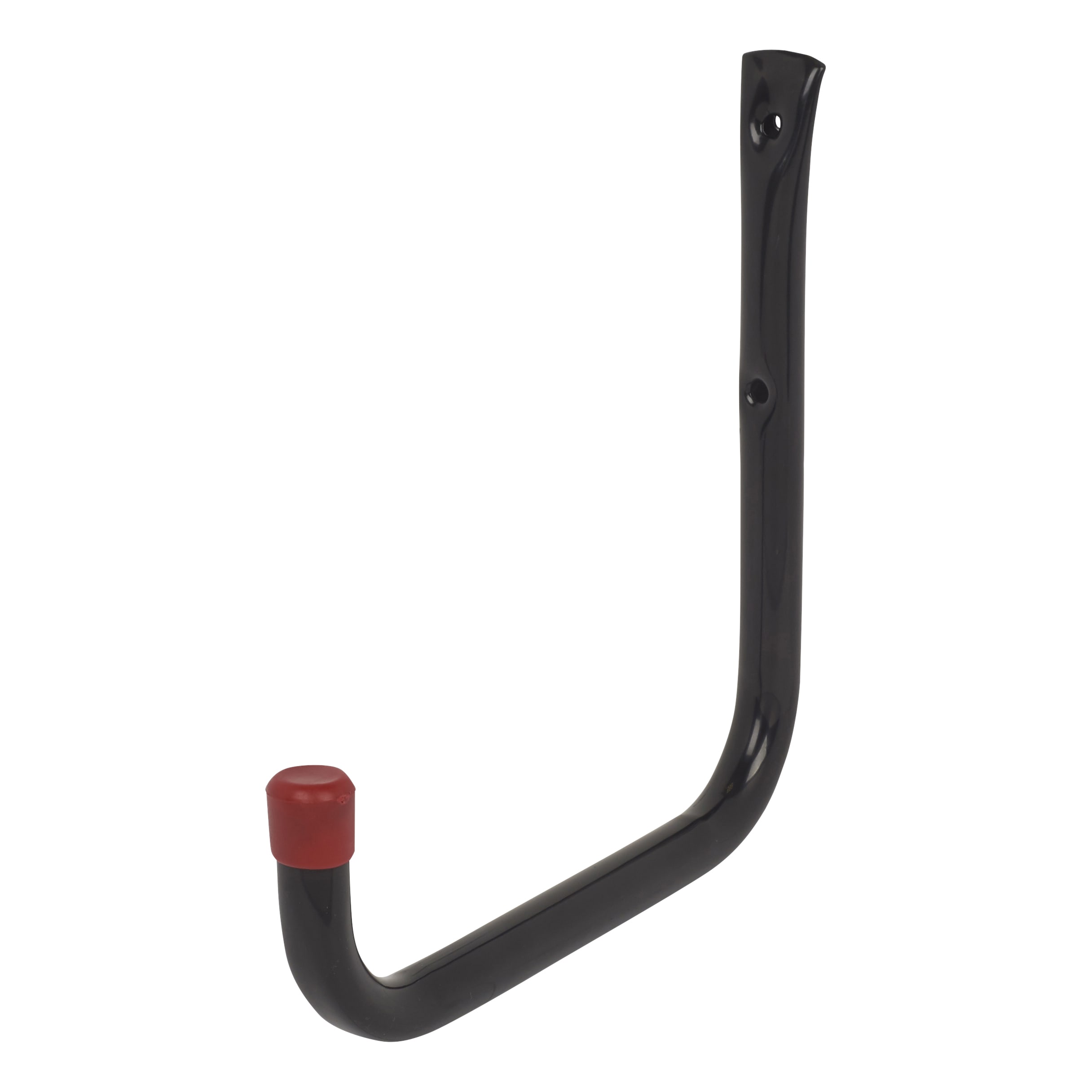 Tubular Garage and Shed Storage Hook with Red Vinyl Cap - 200mm Depth - Black & Red - view 2