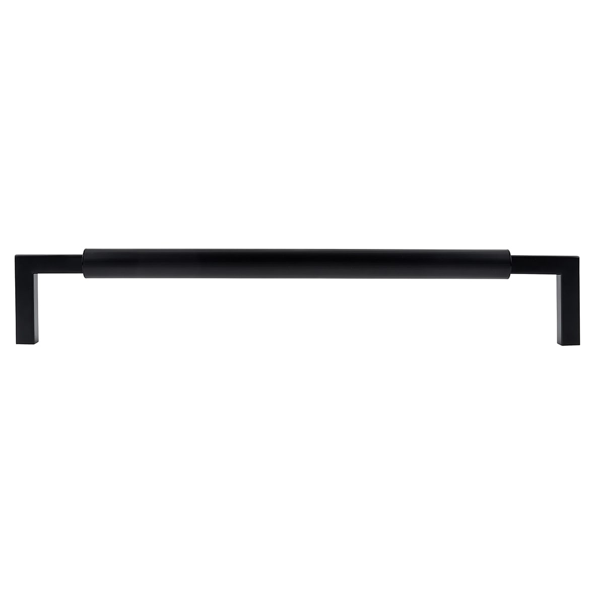 Matt Black 25mm Lines D-Bar Door Pull Handle - Bolt Fix - 450mm Centres - view 3