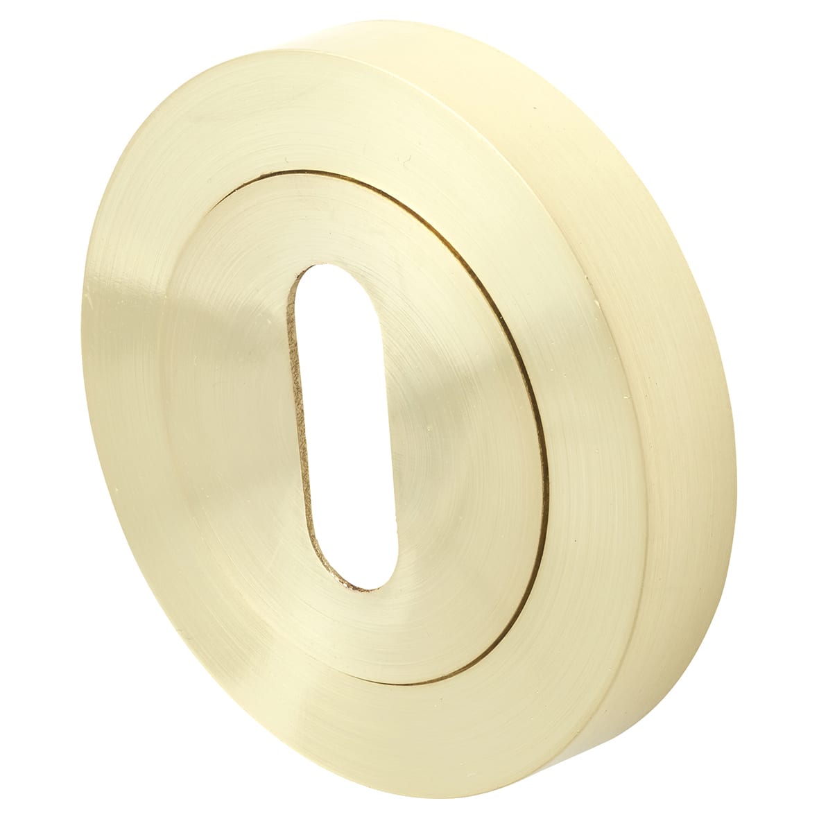 Escutcheon - 52mm Diameter - Keyhole - Satin Brass - view 2