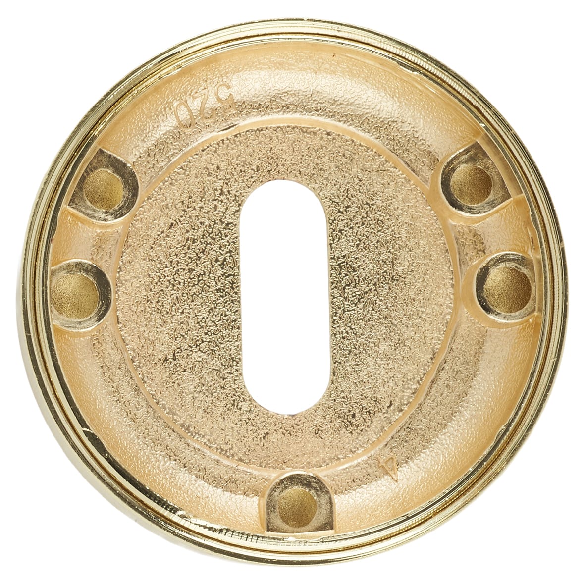 Escutcheon - 52mm Diameter - Keyhole - Satin Brass - view 4