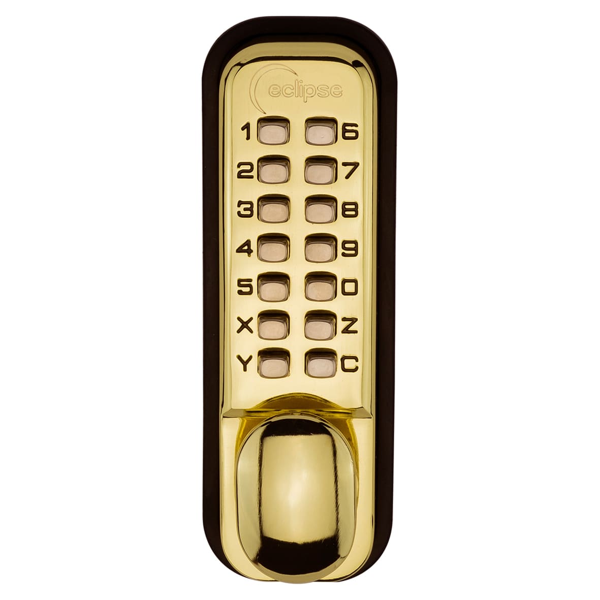 Easy Code Push Button Digital Code Lock - Holdback Option - Polished Brass - view 2