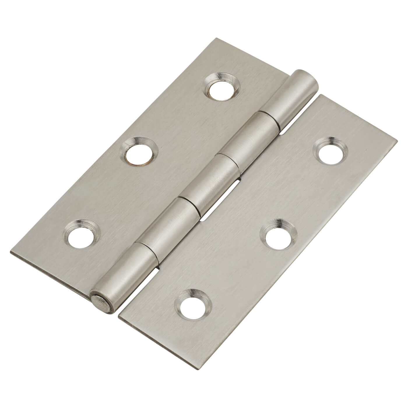 Pressed Butt Door Hinge - 76 x 51 x 1.5mm - Satin Stainless Steel - Pair - view 2