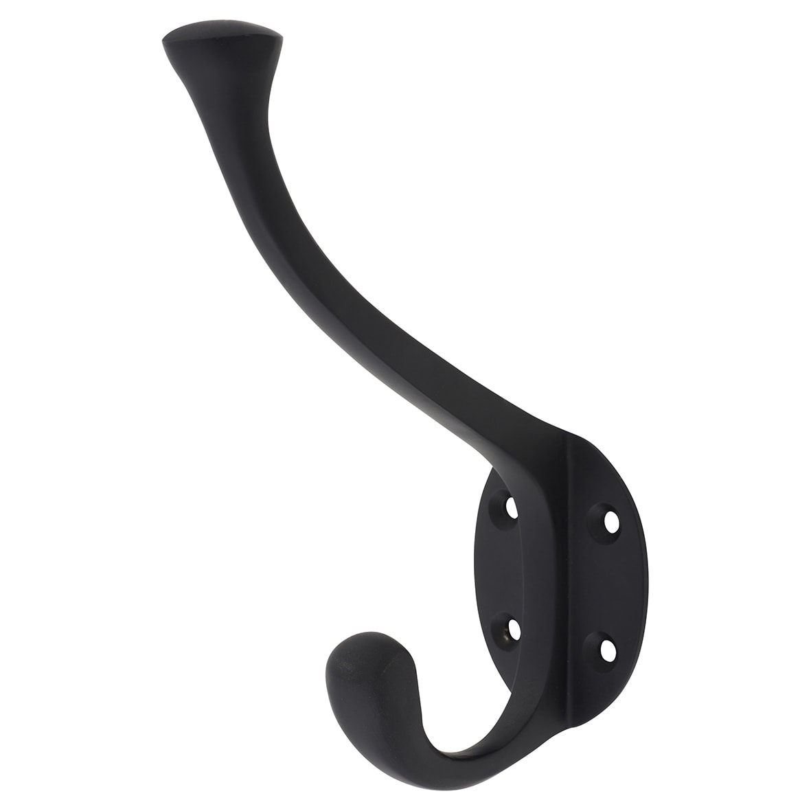 Victorian Heavy Duty Single Hat & Coat Hook - 143 x 65mm - Matt Black - view 2