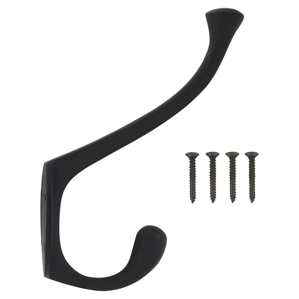 Victorian Heavy Duty Single Hat & Coat Hook - 143 x 65mm - Matt Black - view 4