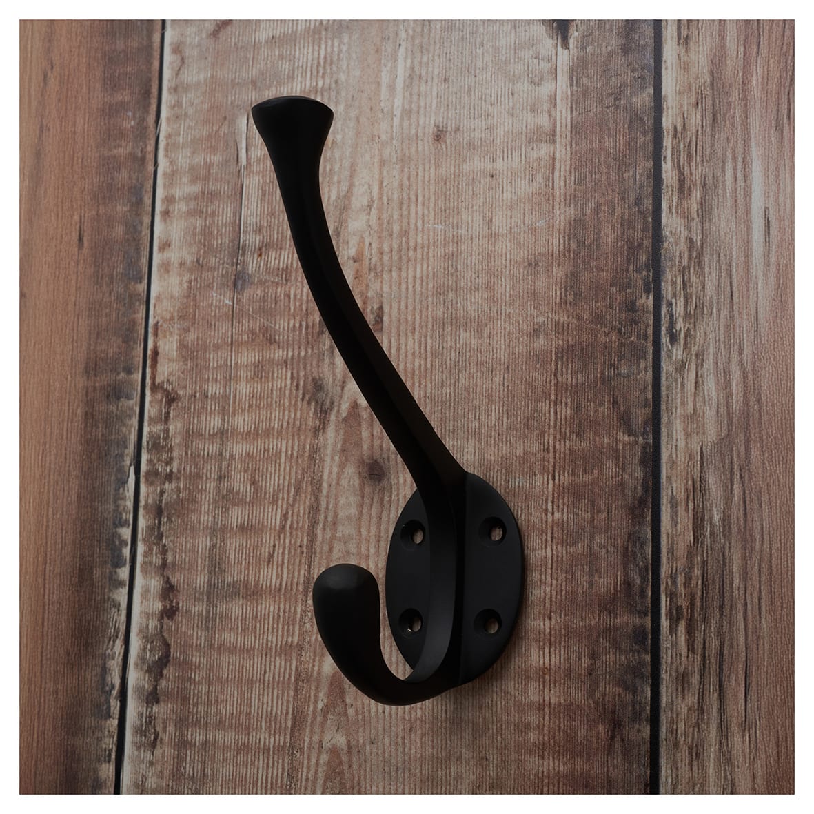 Victorian Heavy Duty Single Hat & Coat Hook - 143 x 65mm - Matt Black - view 5