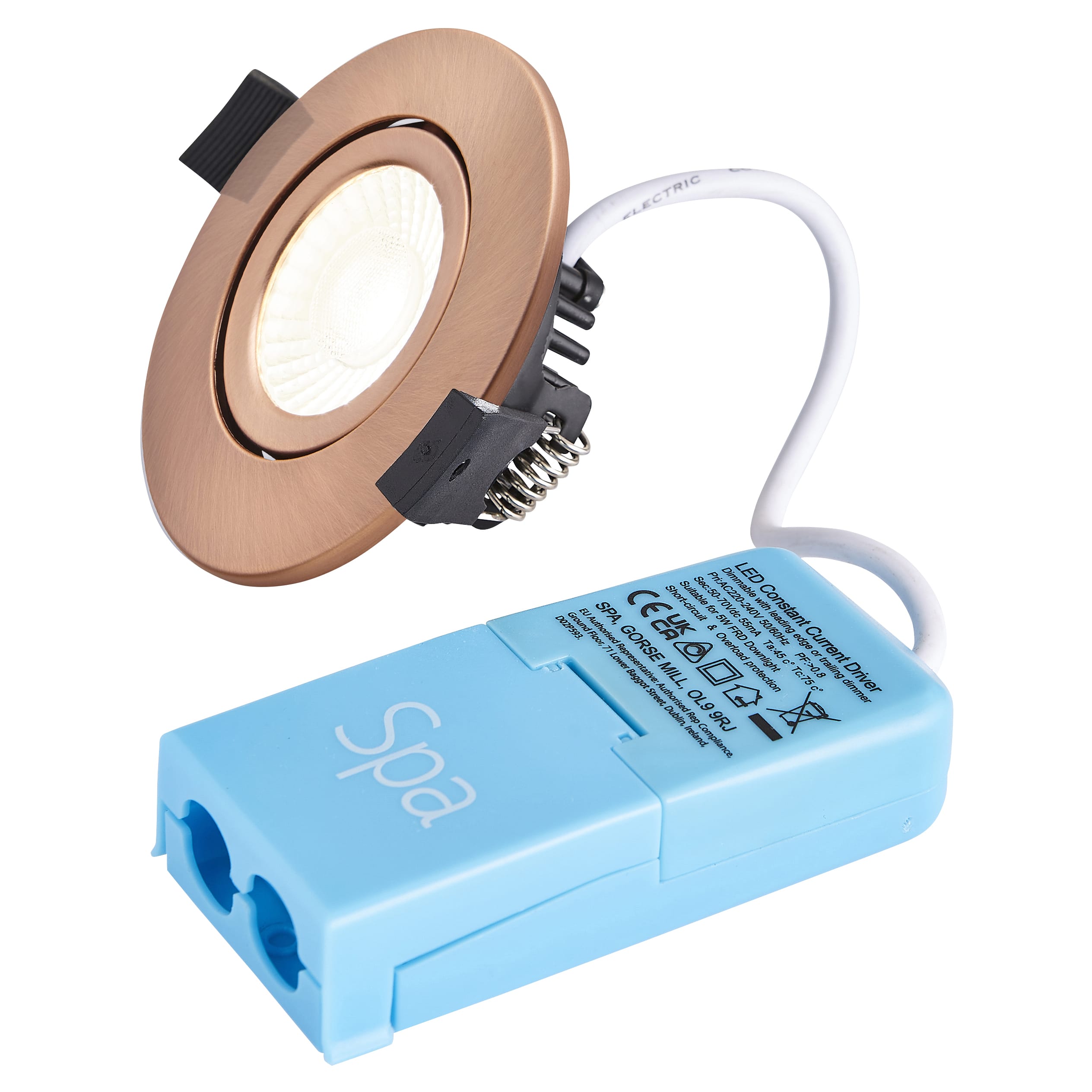 Forum Spa Como 5W IP65 Fire Rated LED Dimmable Adjustable Downlight - 4000K - Antique Copper - view 2