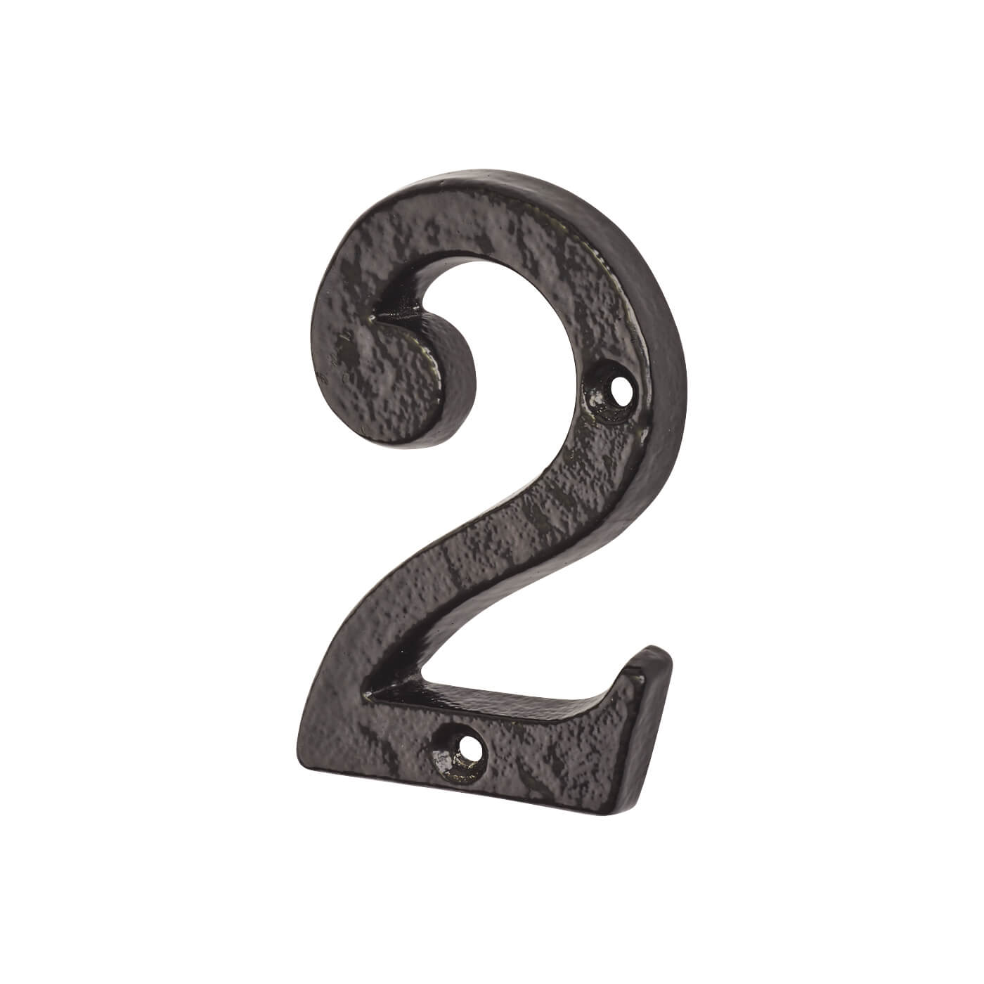 76mm Screw Fix Door Numeral - 2 - Metalized Antique Black Iron - view 2
