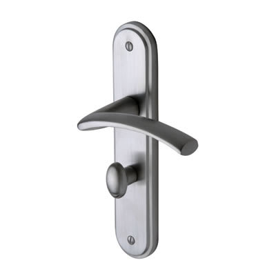 Satin Chrome Bathroom Door Handles - Tosca Range - 205 x 42mm - view 2