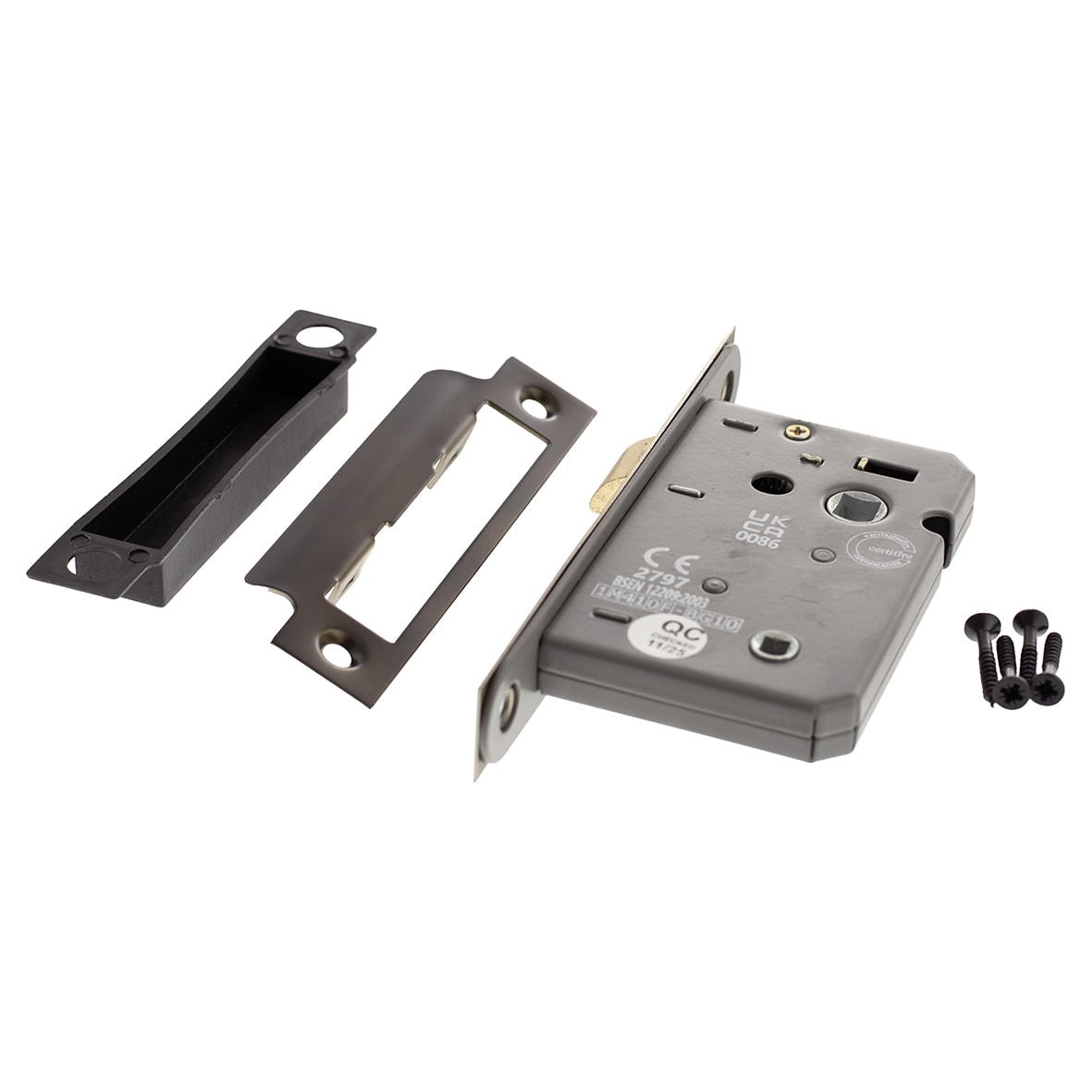 Bolt Through Bathroom Lock - 65mm Case - 44mm Backset - Urban Dark Bronze - view 3