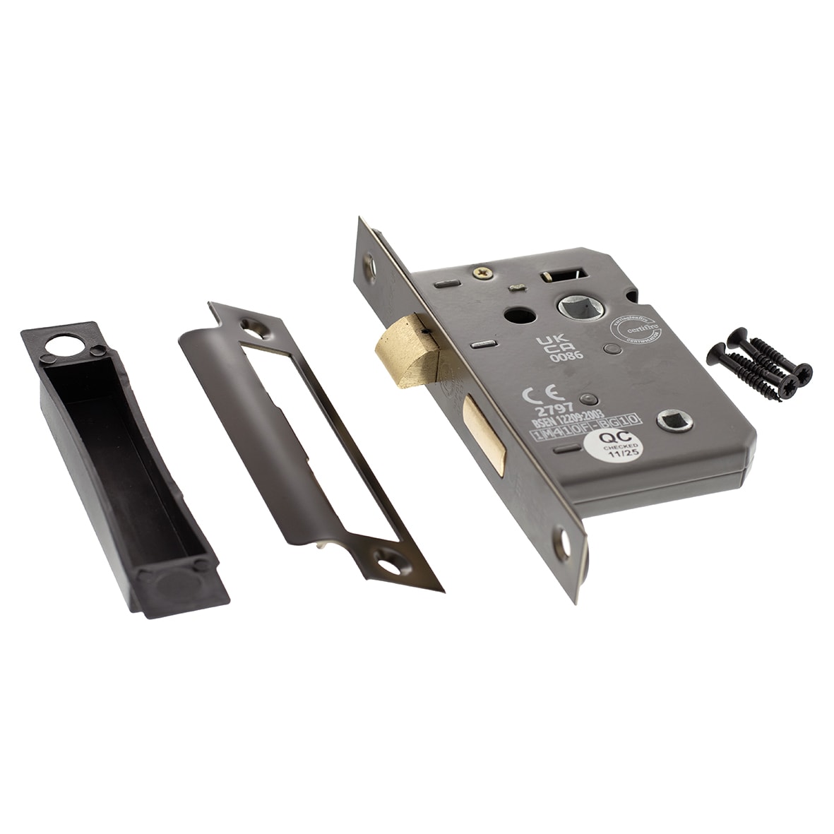 Bolt Through Bathroom Lock - 65mm Case - 44mm Backset - Urban Dark Bronze - view 4