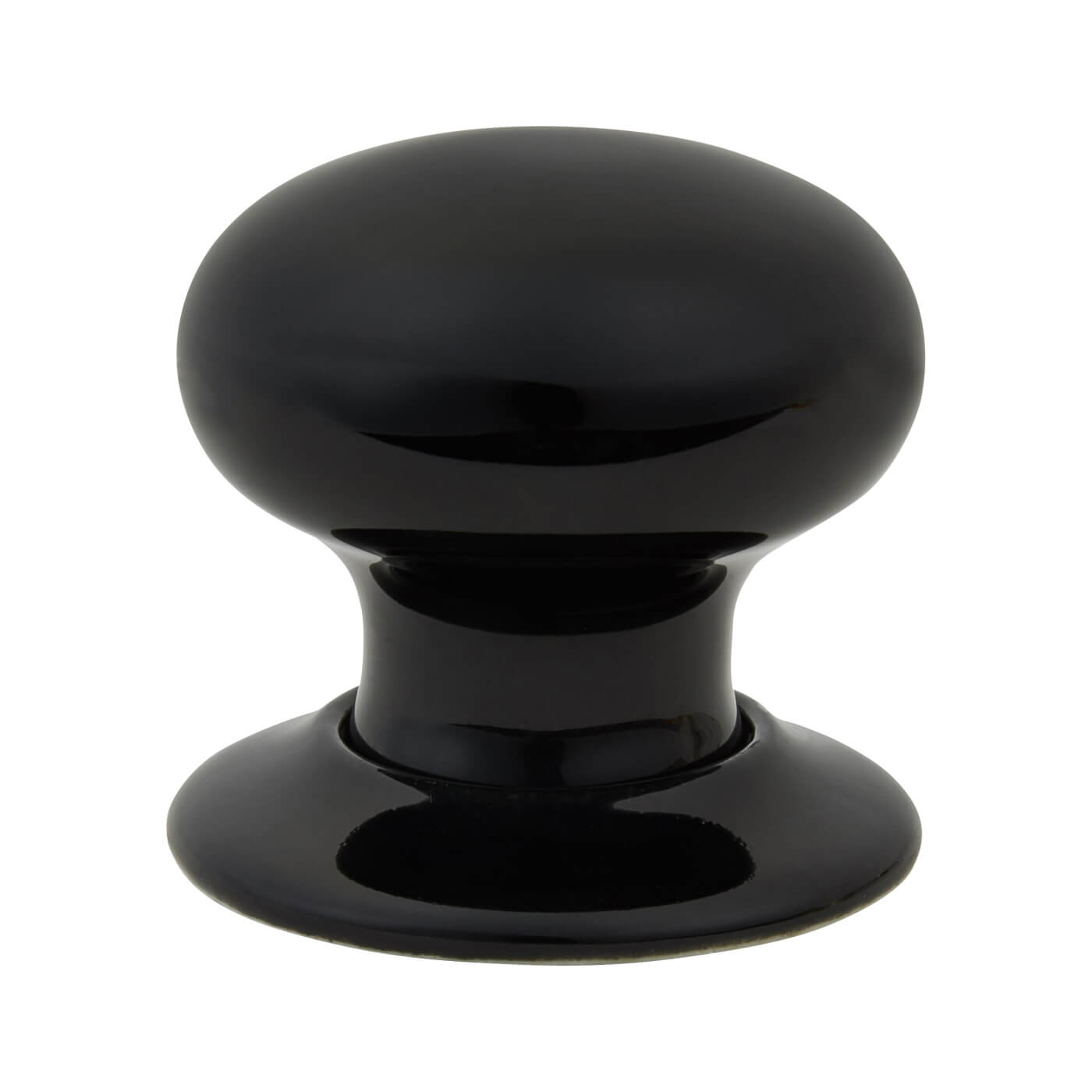 Black Traditional Porcelain Mortice/Rim Door Knob - 60mm Rose Diameter - view 3