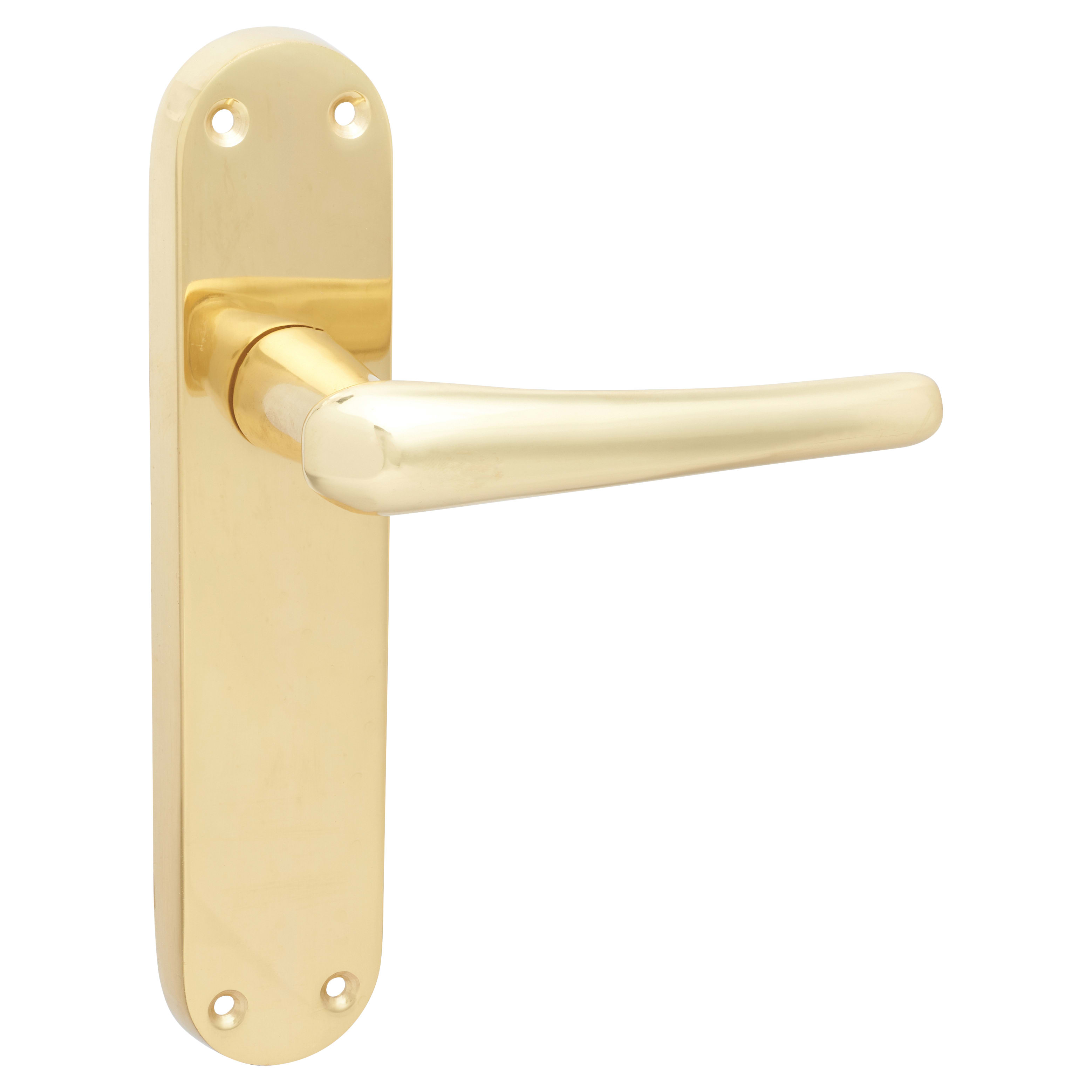 Polished Brass Latch Door Handles - Naples Range - 182 x 40mm - view 4