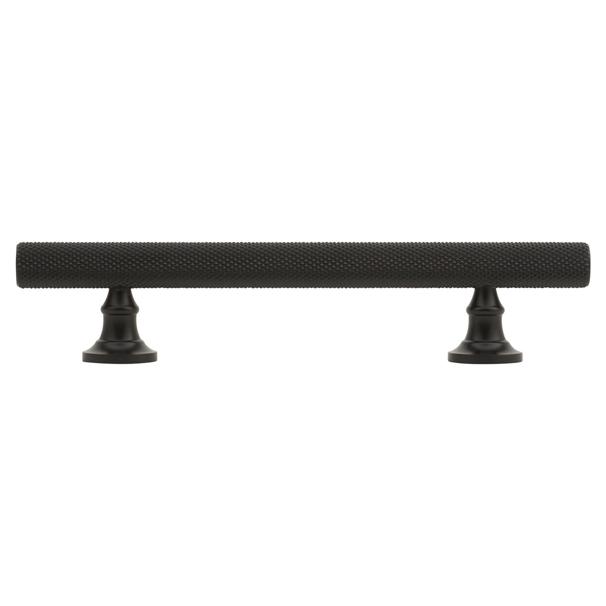 York 12mm Knurled T-Bar Cabinet Pull Handle - 96mm Centres - Matt Black - view 2