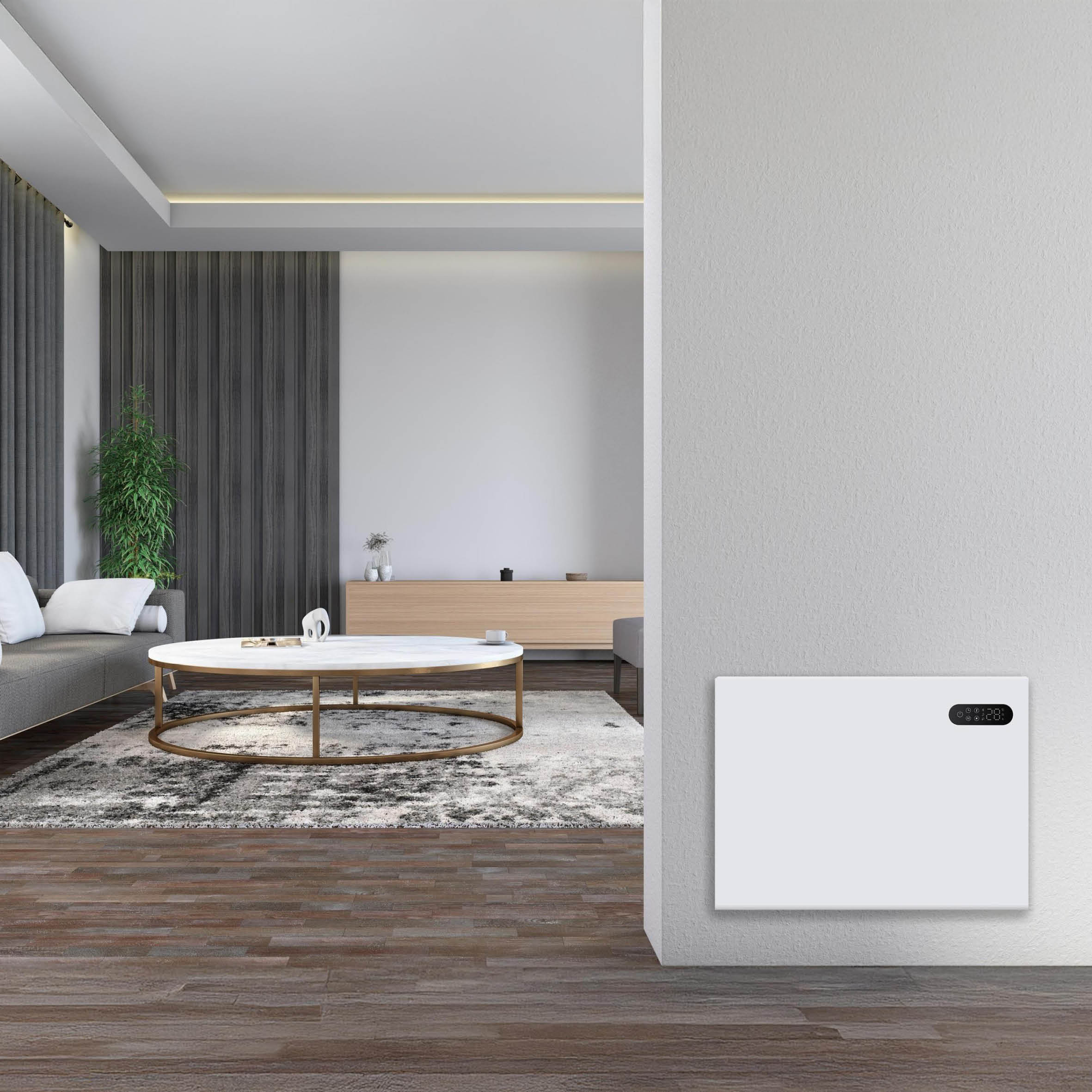NiDO 2.0kW Ultra-Slim Digital Electric Panel Heater - White - view 2