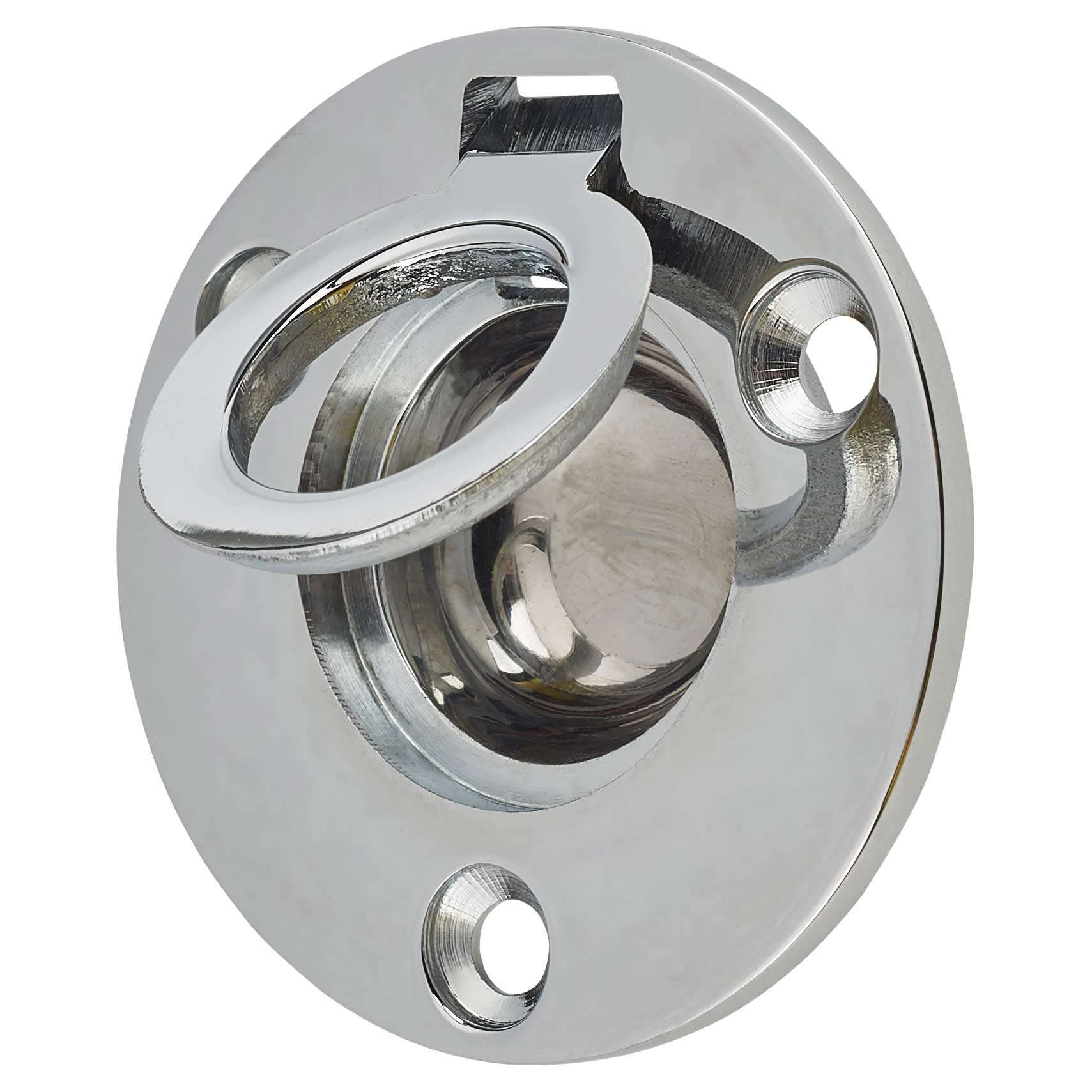 Round Flush Ring Cabinet Pull Handle - 45mm Diameter - Polished Chrome - view 3