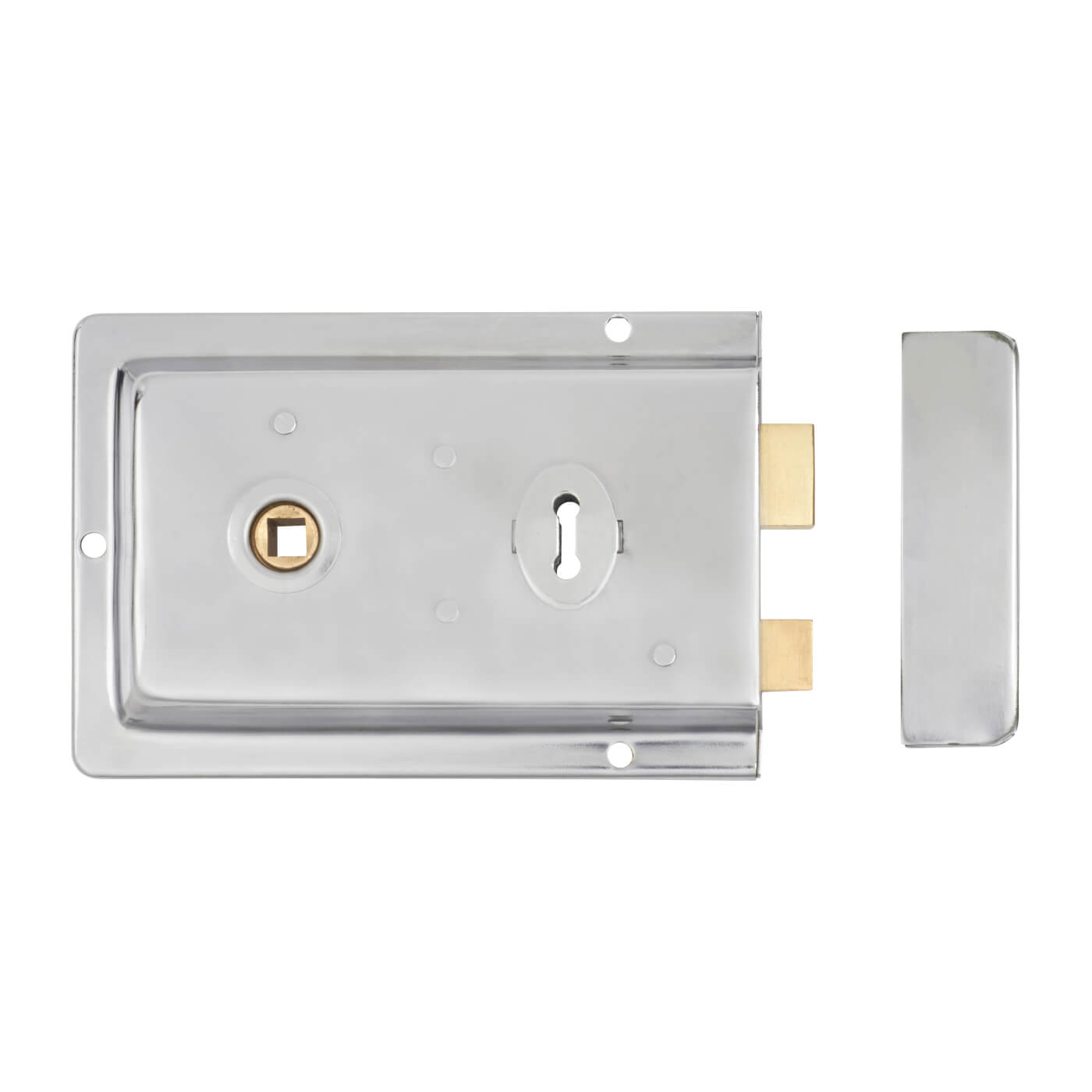 Flanged Rim Sashlock - 155 x 105mm - Polished Chrome - view 3