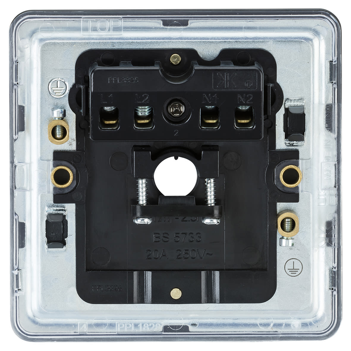 20A Screwless Flat Plate Flex Outlet Plate - Anthracite - view 4