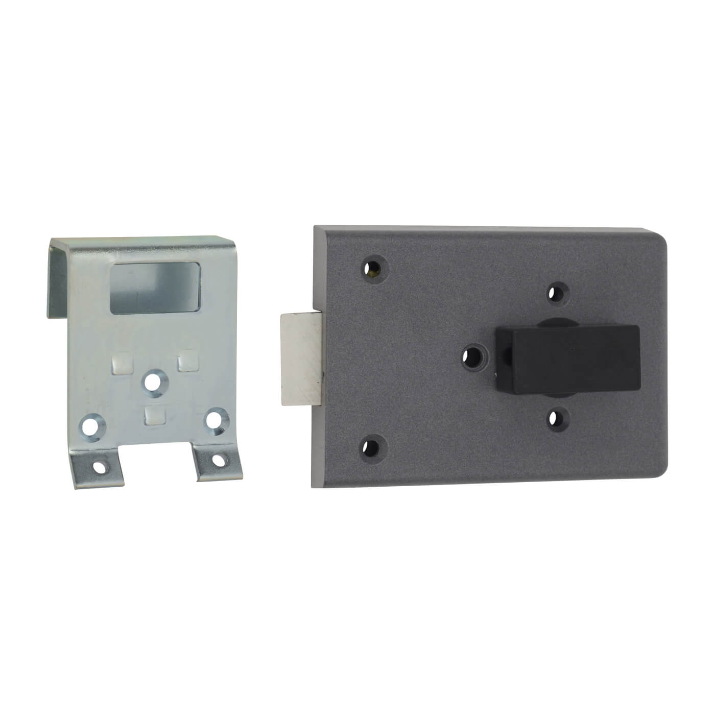 Fire Brigade FB4 Rim Slam Lock - 110mm Case - 45mm Backset - Right Hand - Open In - Silver - view 2
