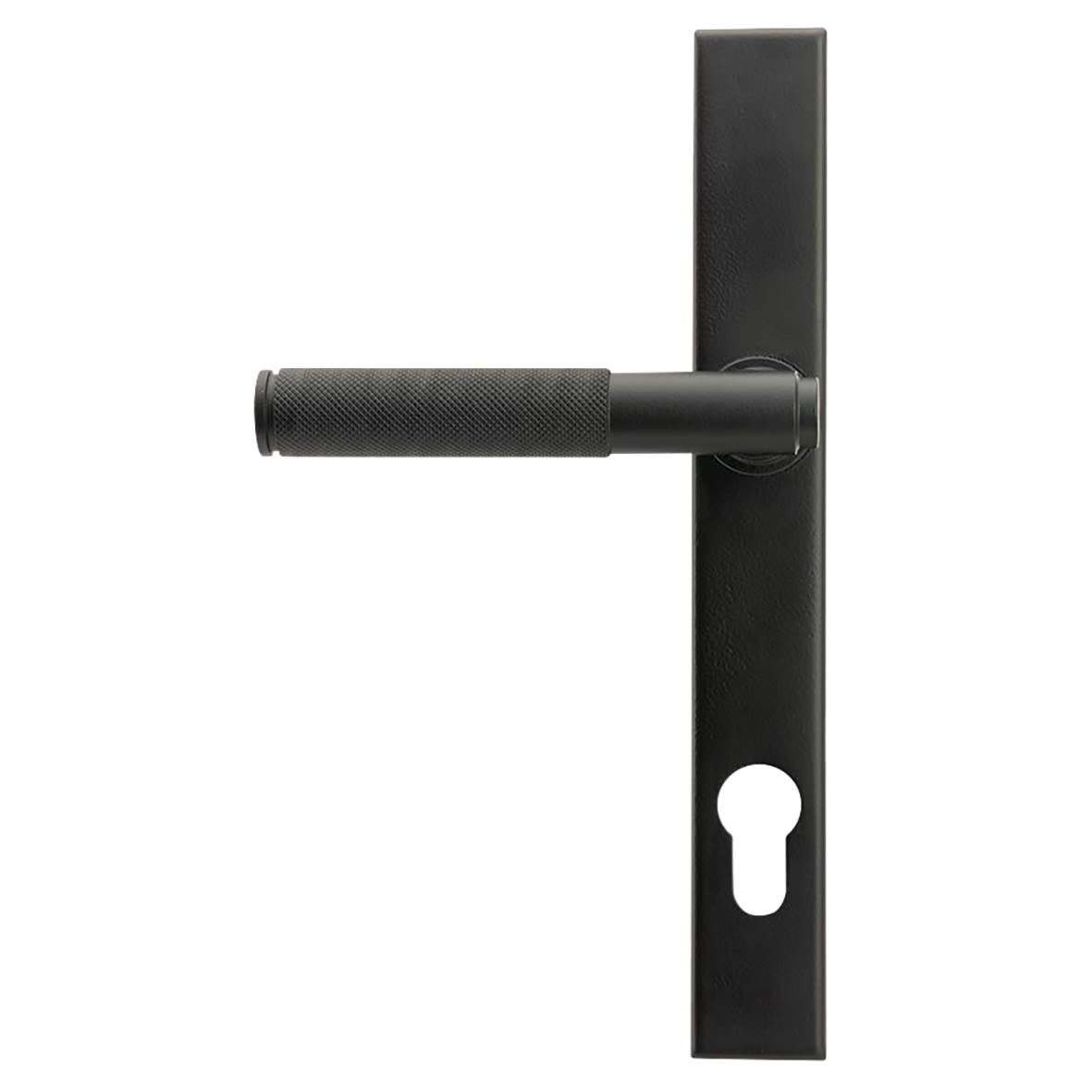 Matt Black uPVC Slimline Knurled Multipoint Door Handles - 92mm c/c - Brompton Range - view 2