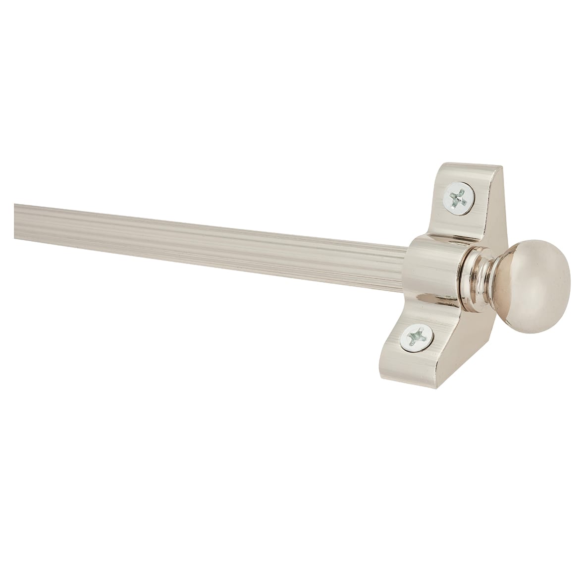 Lines Stair Rod with Round Bulb Finials - 900mm Length - Polished Nickel - view 2