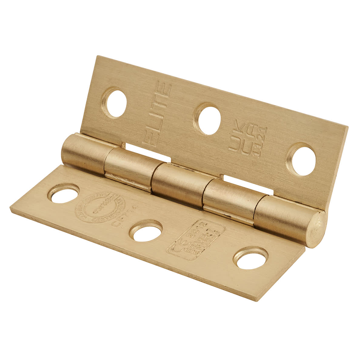 Steel Grade 7 Butt Fire Door Hinge - 75 x 50 x 2mm - Satin Brass - Pair - view 2