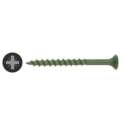 Treated Decking Screw - 4.5 x 75mm - Green - Pack of 200 - view 2