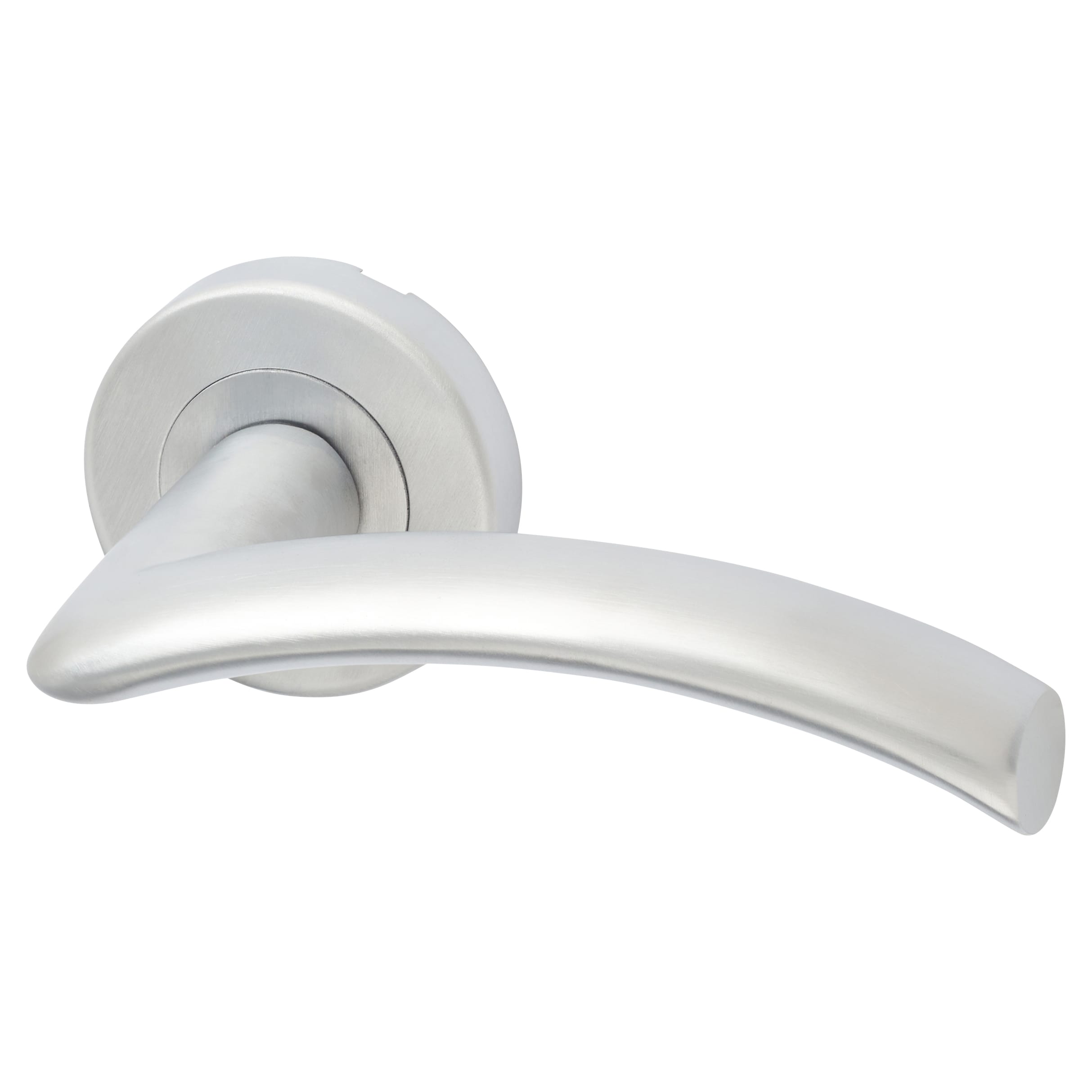 Marcus Satin Chrome Door Handles on Round Rose - Centaur Range - view 2