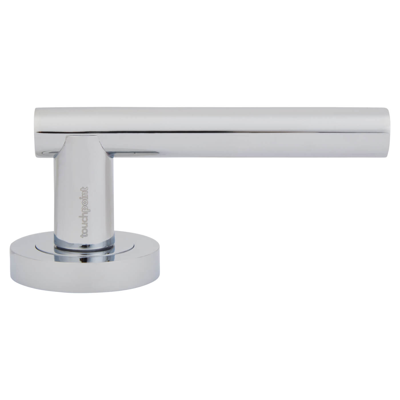 Polished Chrome Door Handles on Round Rose - Bella Range - view 3