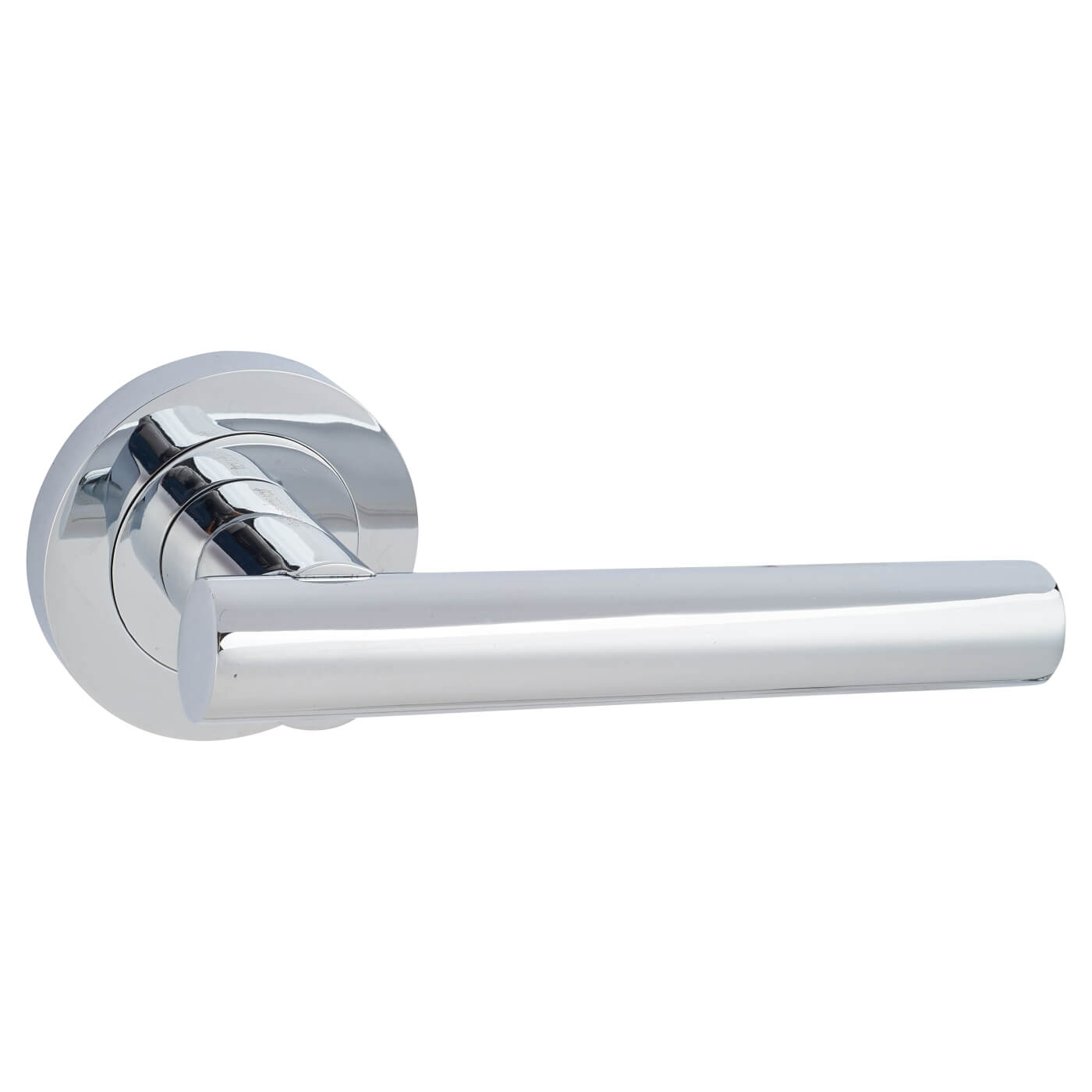 Polished Chrome Door Handles on Round Rose - Bella Range - view 4