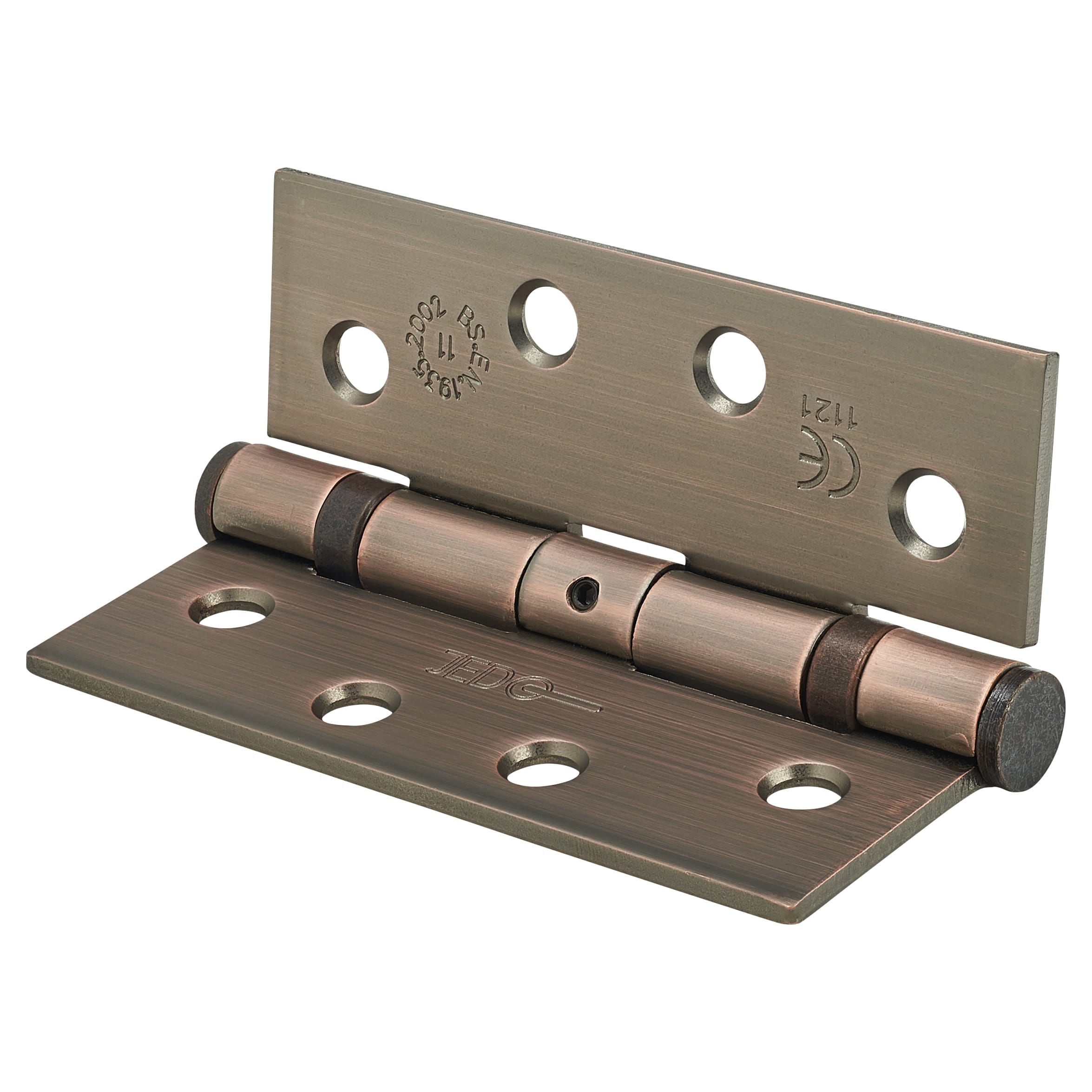 Twin Ball Bearing Steel Grade 11 Butt Fire Door Hinge - 102 x 76 x 2.7mm - Bronze - Pair - view 3