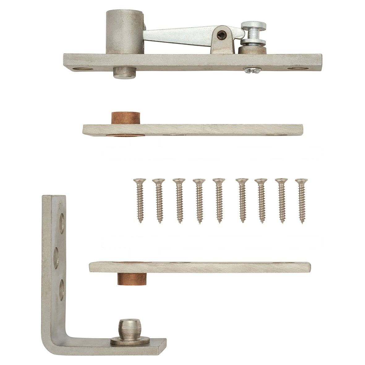 Toilet Cubicle Pivot Set - to suit doors up to 80kg - Stainless Steel - view 2