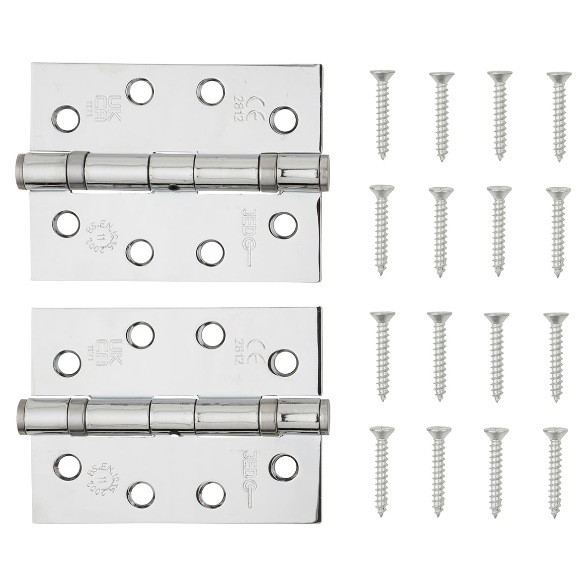 Twin Ball Bearing Steel Grade 11 Butt Fire Door Hinge - 102 x 76 x 2.7mm - Pol Chrome - Pair - view 2