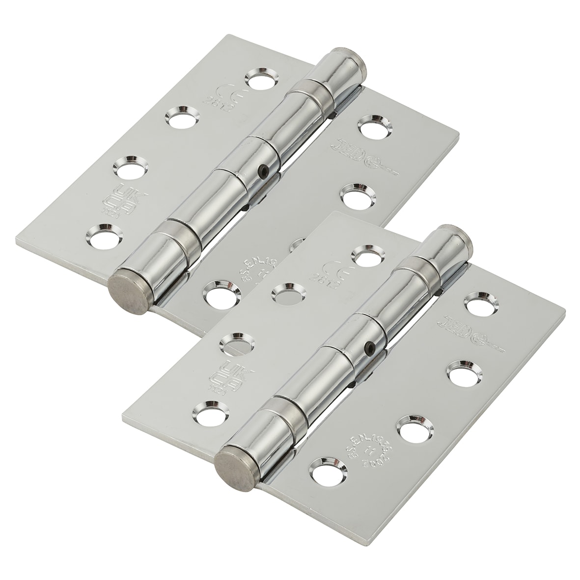 Twin Ball Bearing Steel Grade 11 Butt Fire Door Hinge - 102 x 76 x 2.7mm - Pol Chrome - Pair - view 4