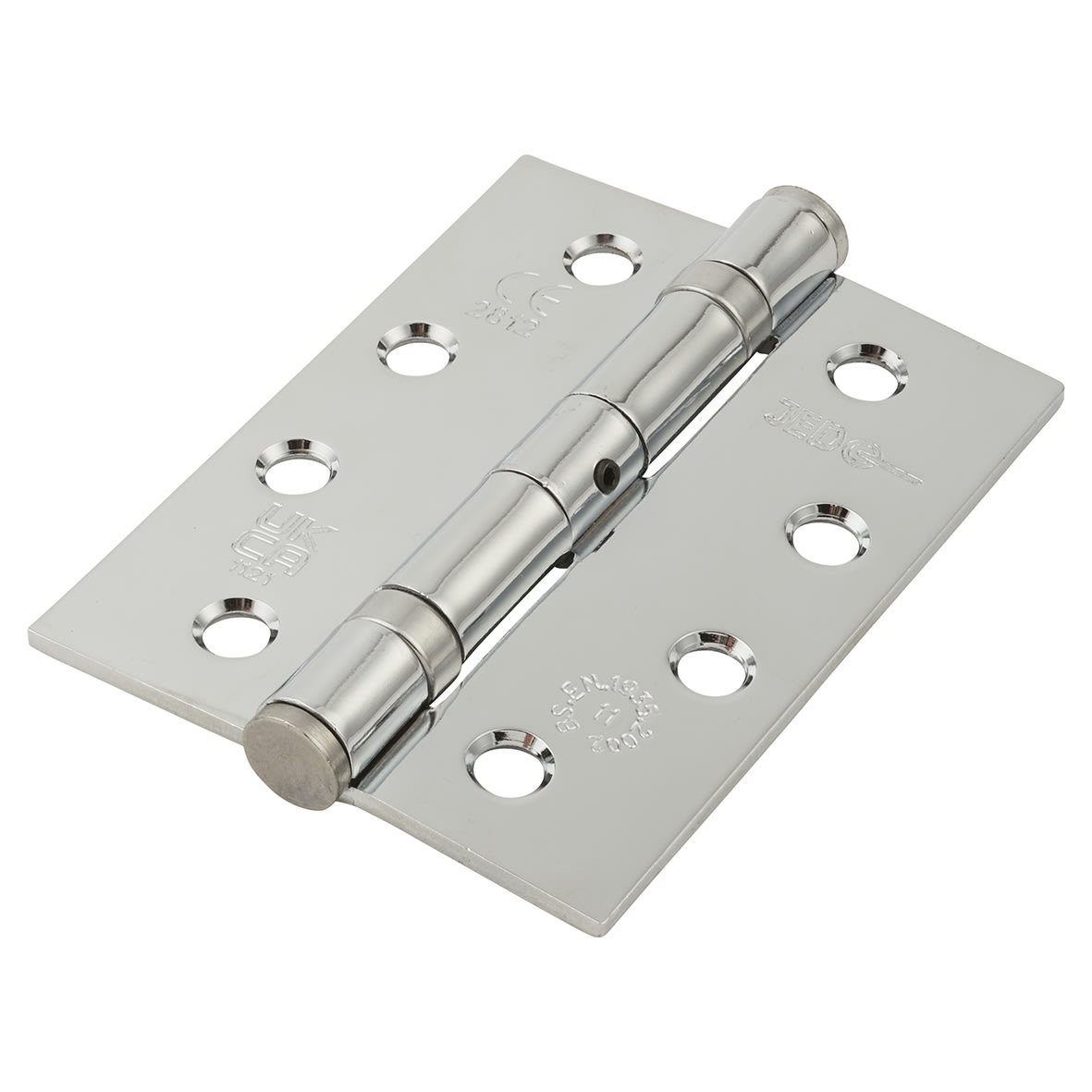 Twin Ball Bearing Steel Grade 11 Butt Fire Door Hinge - 102 x 76 x 2.7mm - Pol Chrome - Pair - view 5