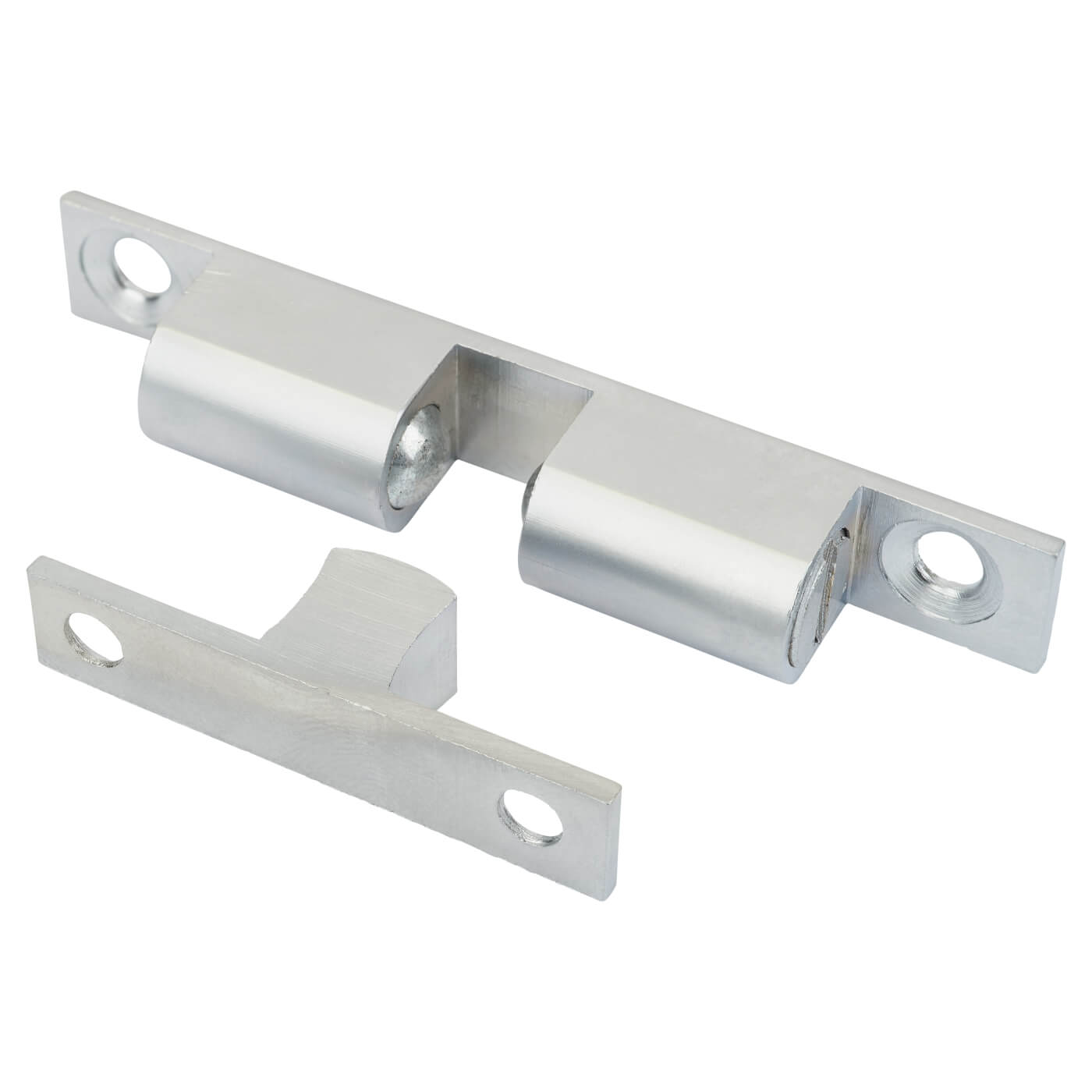 Veel-2 Double Ball Roller Catch - 43 x 8 x 11mm - Satin Chrome - Pack of 5 - view 2