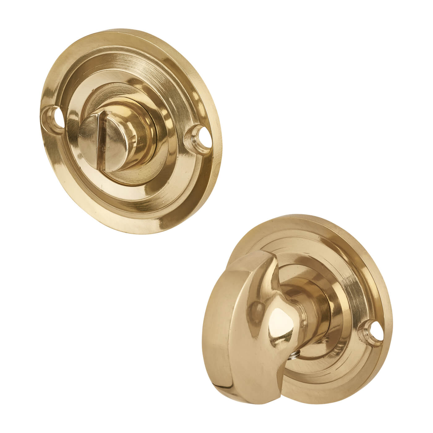 Bathroom Turn & Release - 43mm Diameter - Polished Brass - view 2