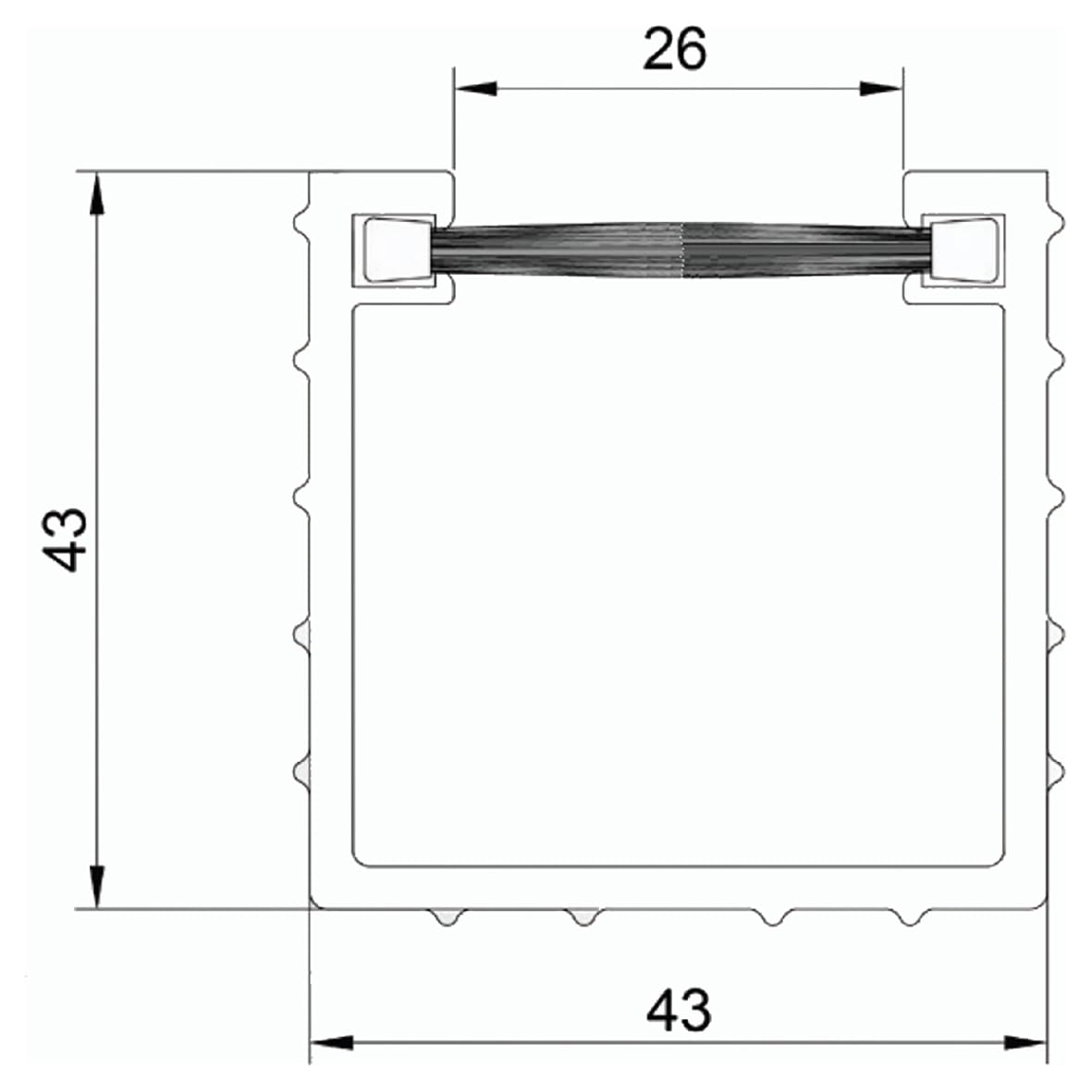 Heavy Duty EV Cable Channel - 1m Length - Aluminium - view 5