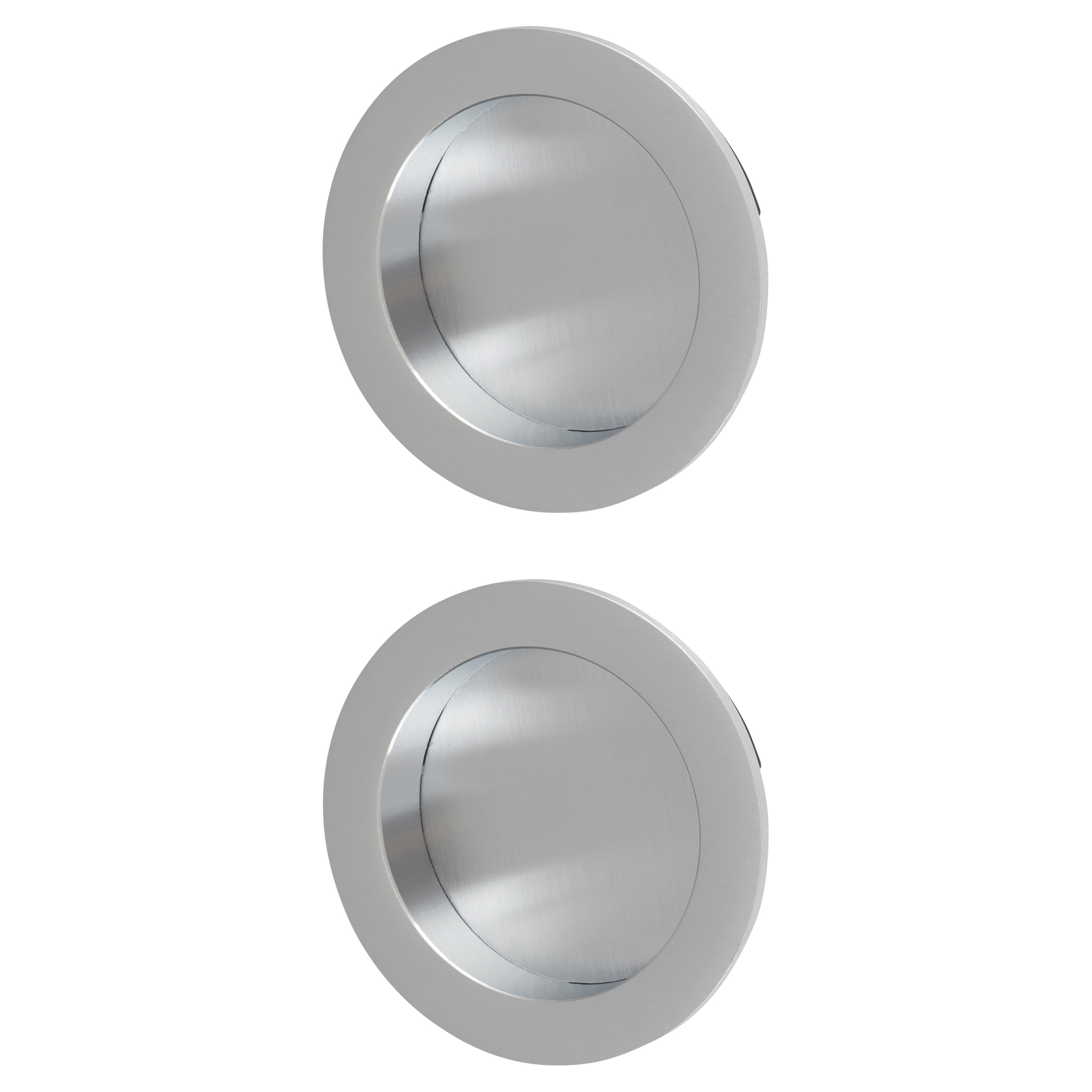Marcus Round Flush Pull Handle - Satin Chrome - view 2