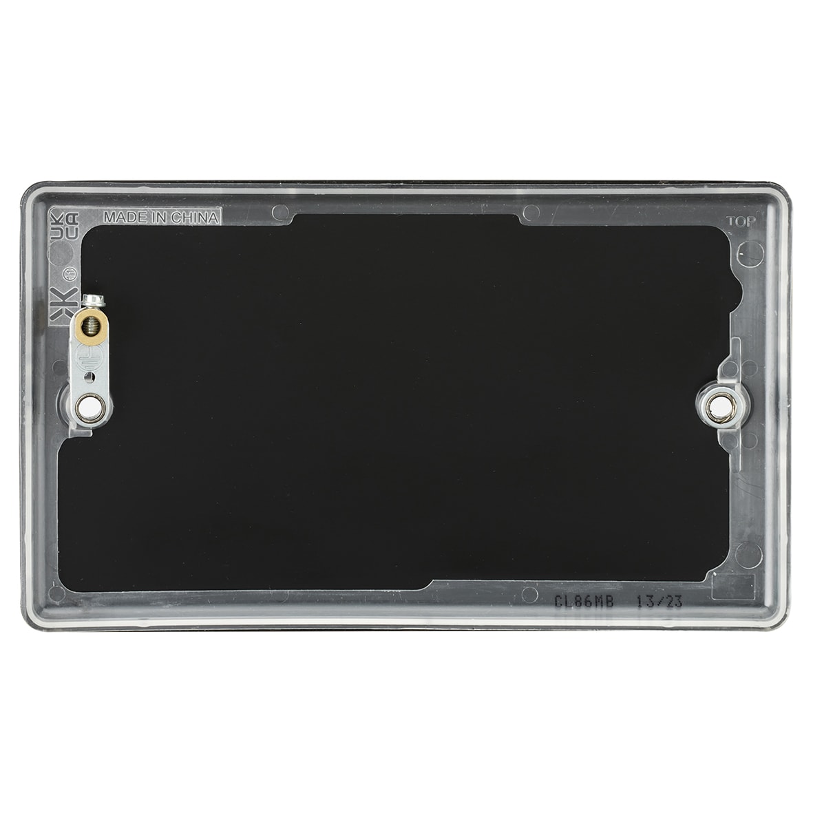 2 Gang Round Edge Blank Plate - Matt Black - view 2