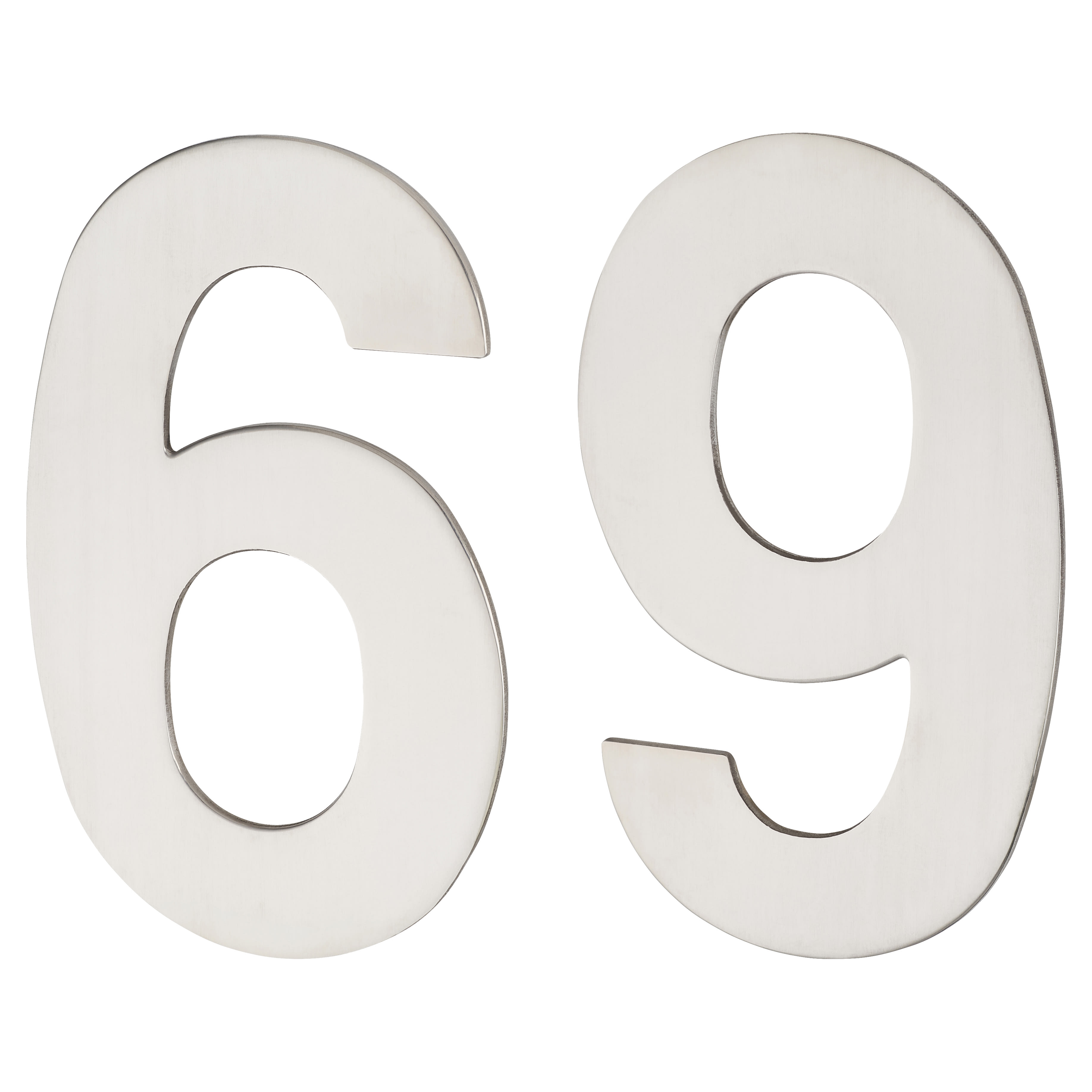 100mm Concealed Screw Fix Door Numeral - 6 / 9 - Polished Stainless Steel - view 2