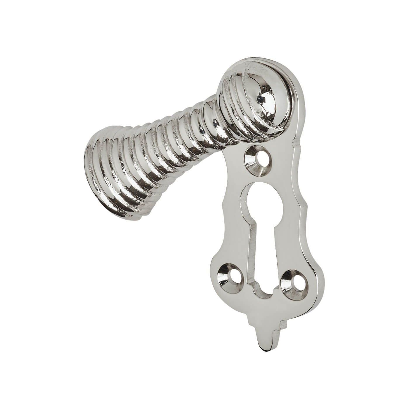 Covered Beehive Escutcheon - 57 x 25mm - Keyhole - Polished Nickel - view 2